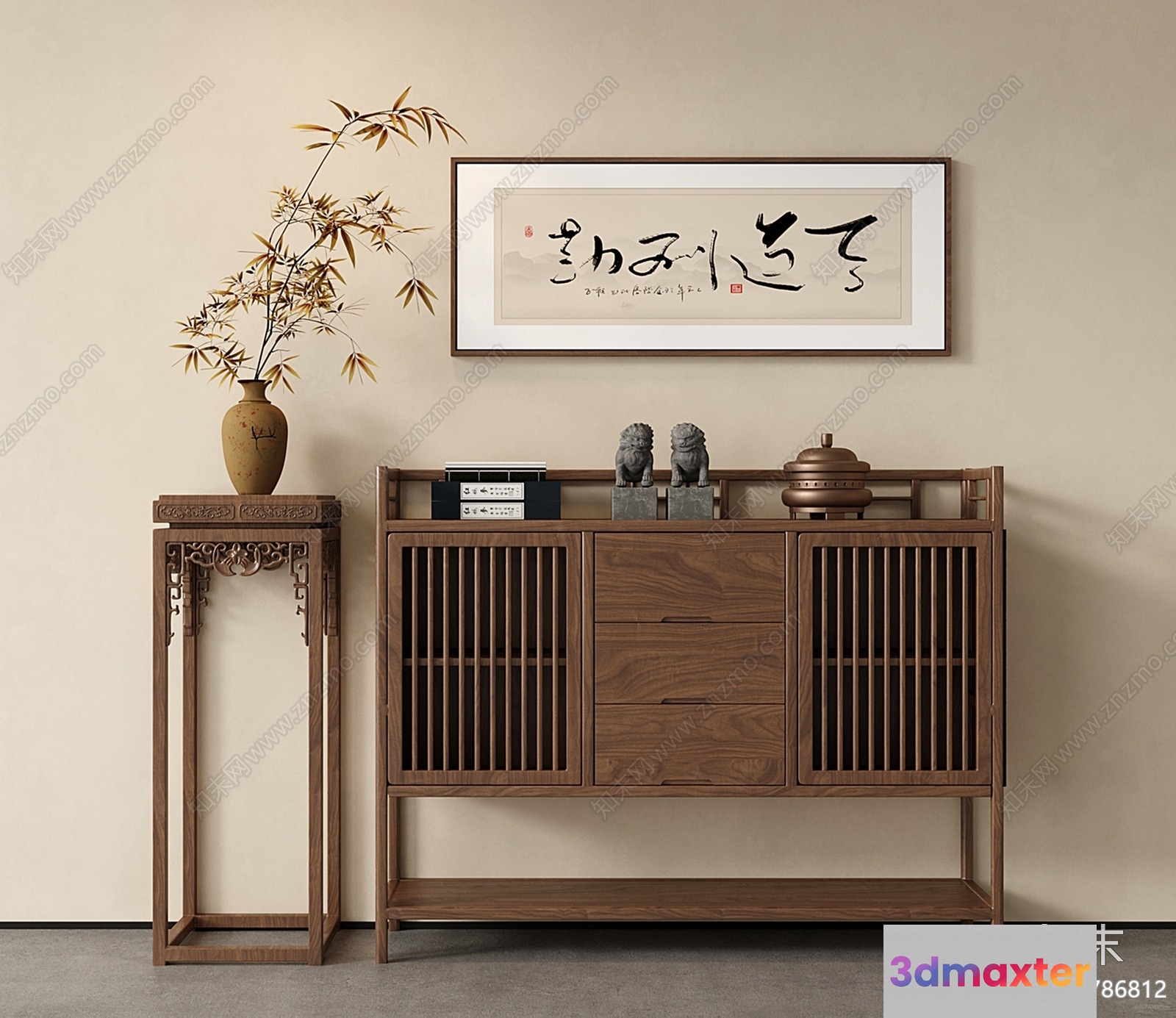 A Wooden Cabinet 3D Model - 5351 - VRAY Render