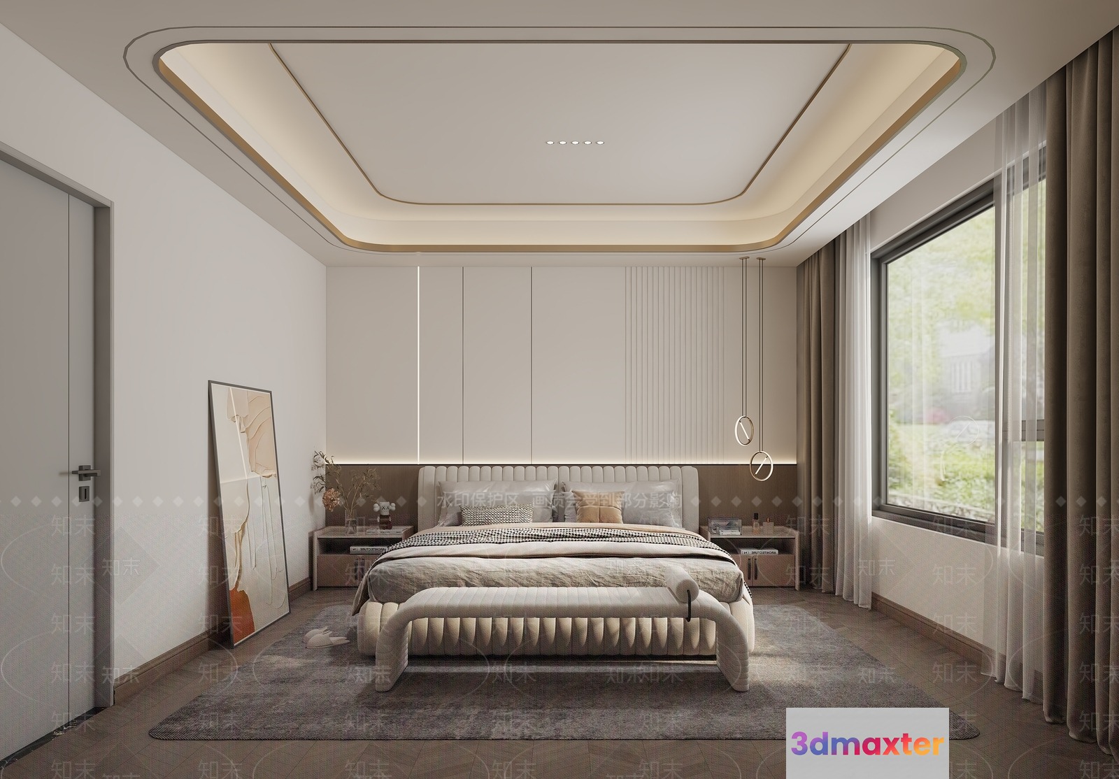 Modern Bedroom Design 3D Model - 23440 - VRAY Render
