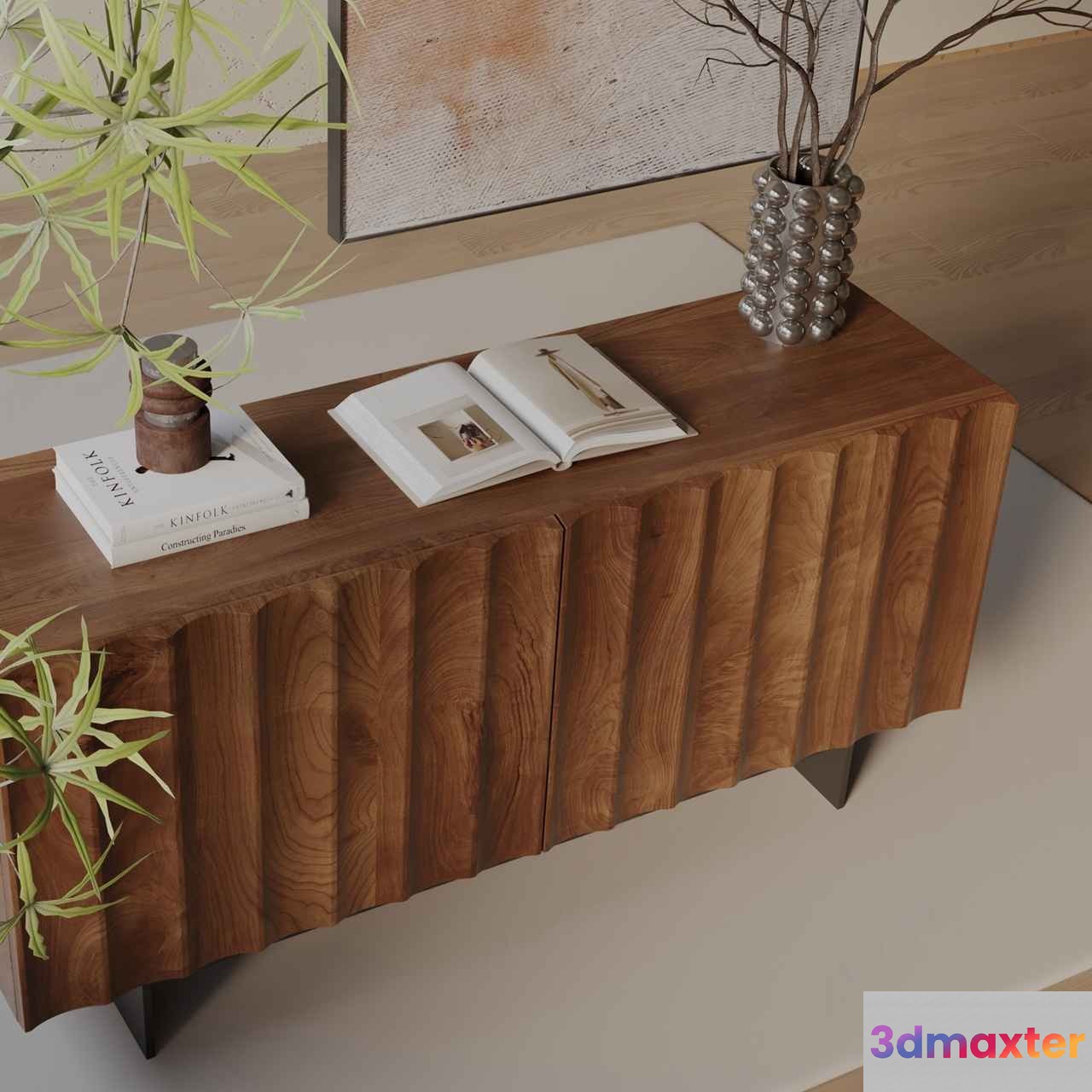 Modern Wooden Cabinet 3D Model - 6538 - VRAY Render