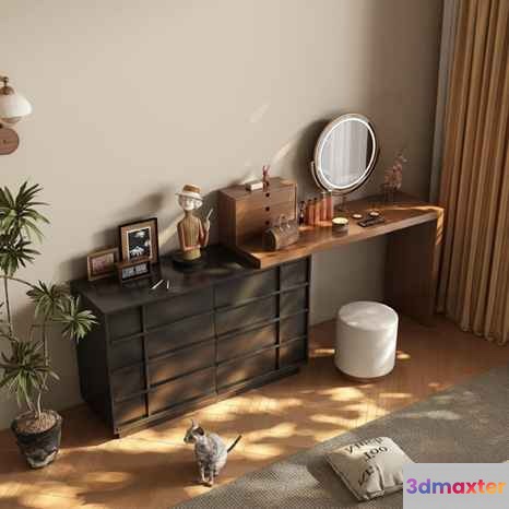A Dresser With A Mirror 3D Model - 2143 - VRAY Render