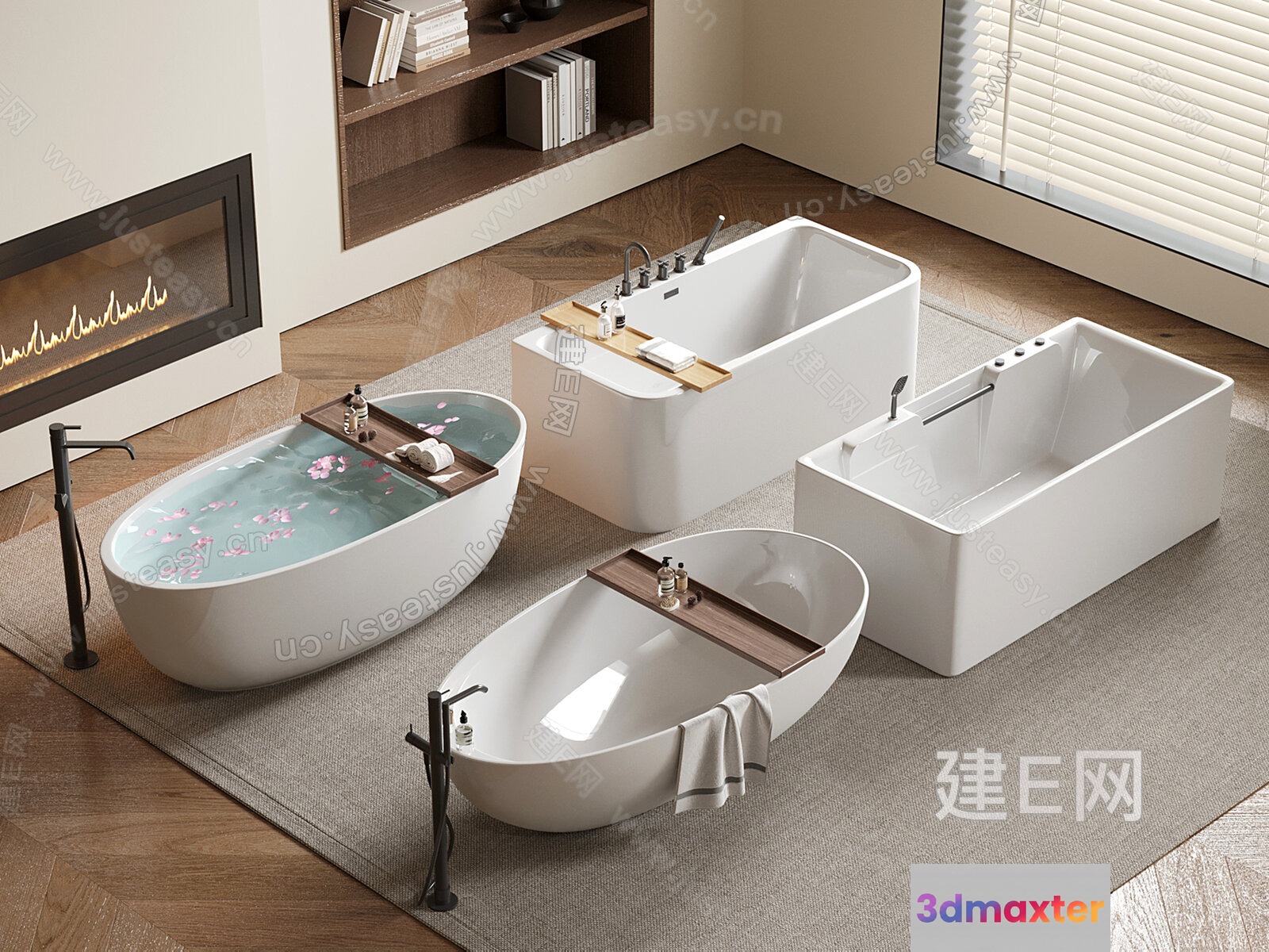 A Collection Of Modern Bathtubs 3D Model - 11839 - VRAY Render