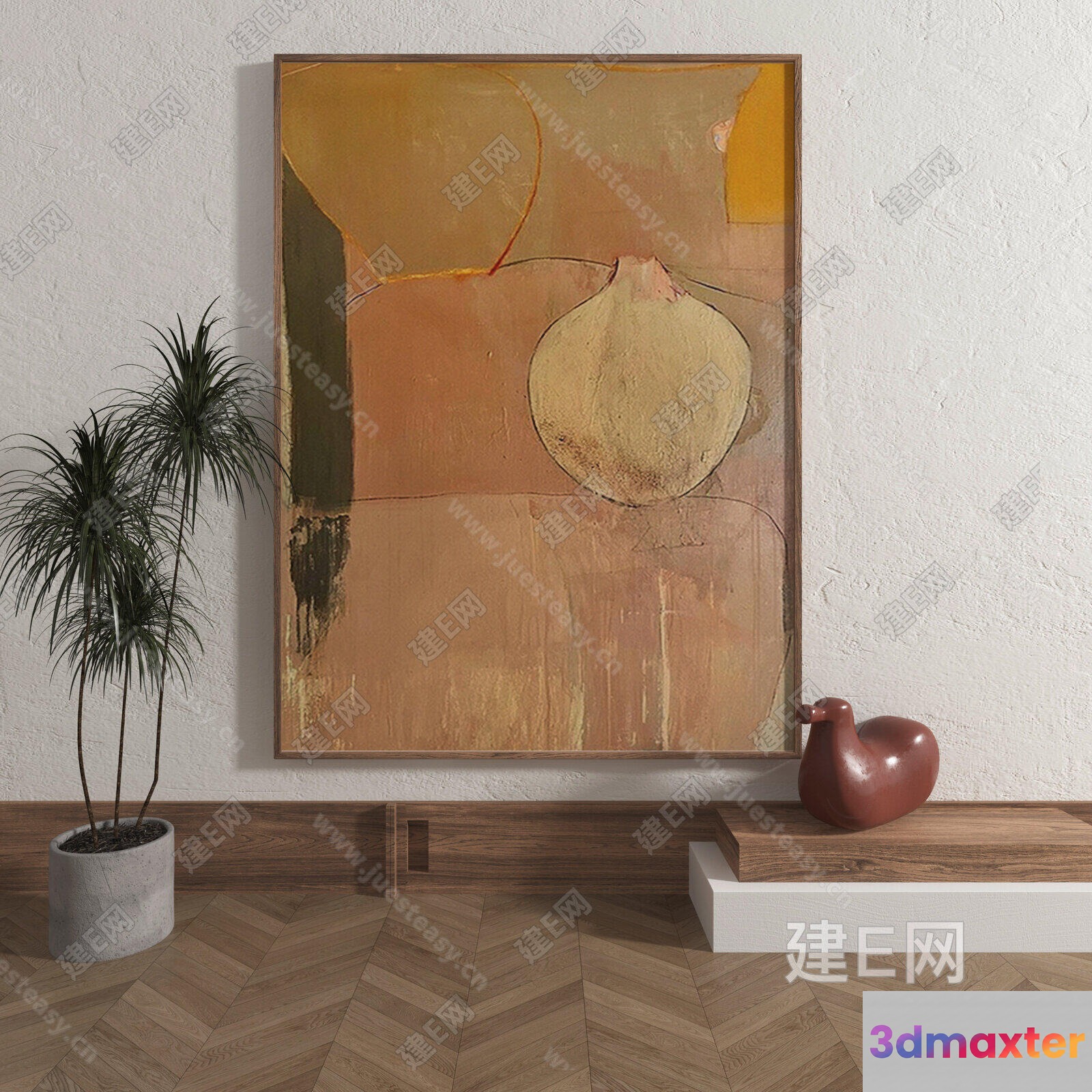A Painting Of A Fruit On A Table 3D Model - 21737 - VRAY Render