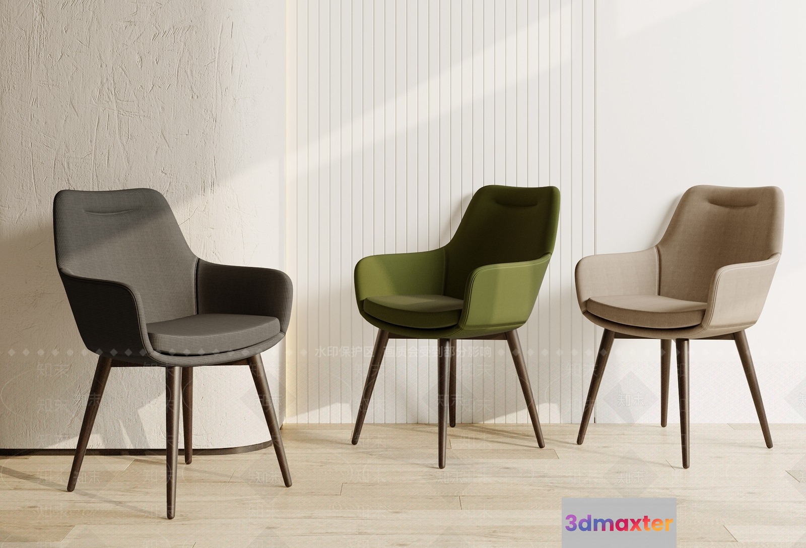Three Chairs 3D Model - 9826 - VRAY Render