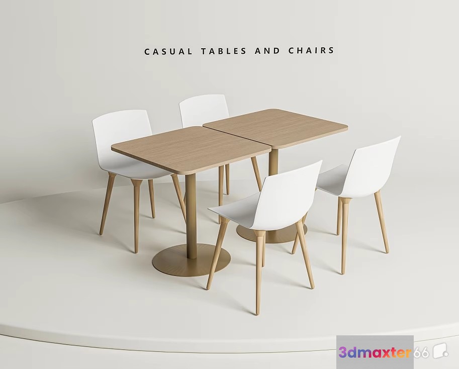 Casual Tables And Chairs 3D Model - 20272 - VRAY Render