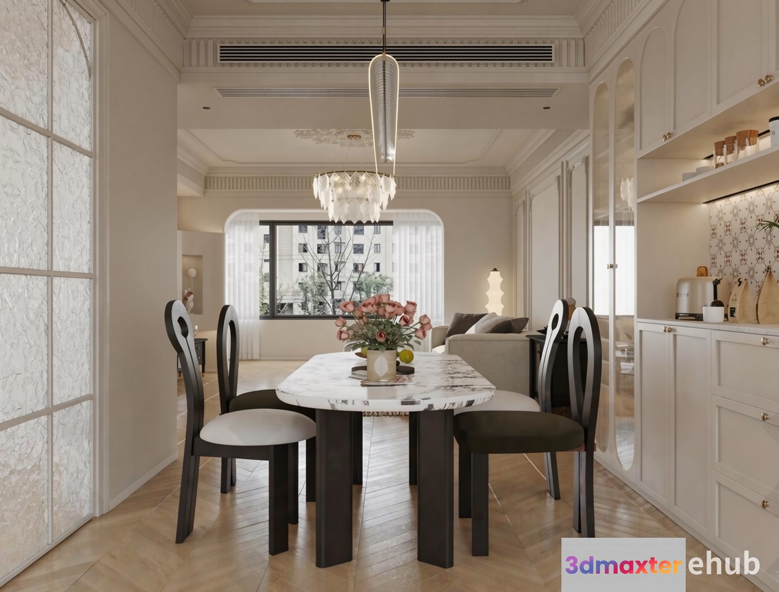 Modern Dining Room 3D Model - 21492 - VRAY Render