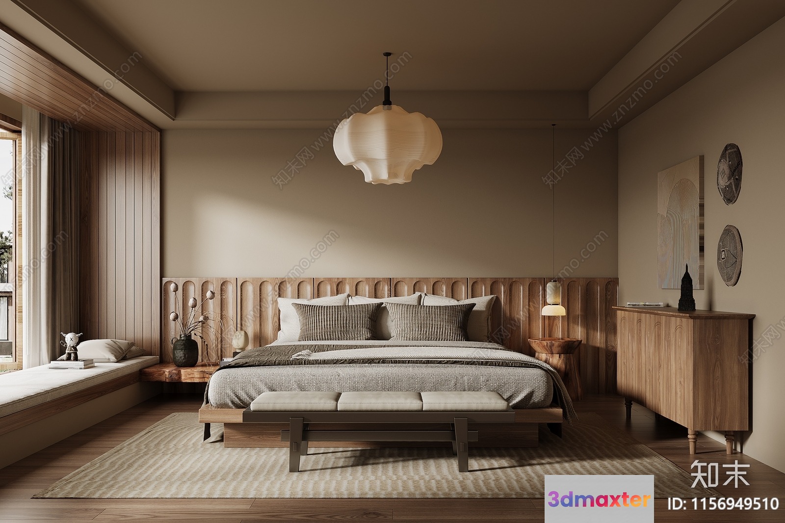Cozy Bedroom 3D Model - 3777 - VRAY Render