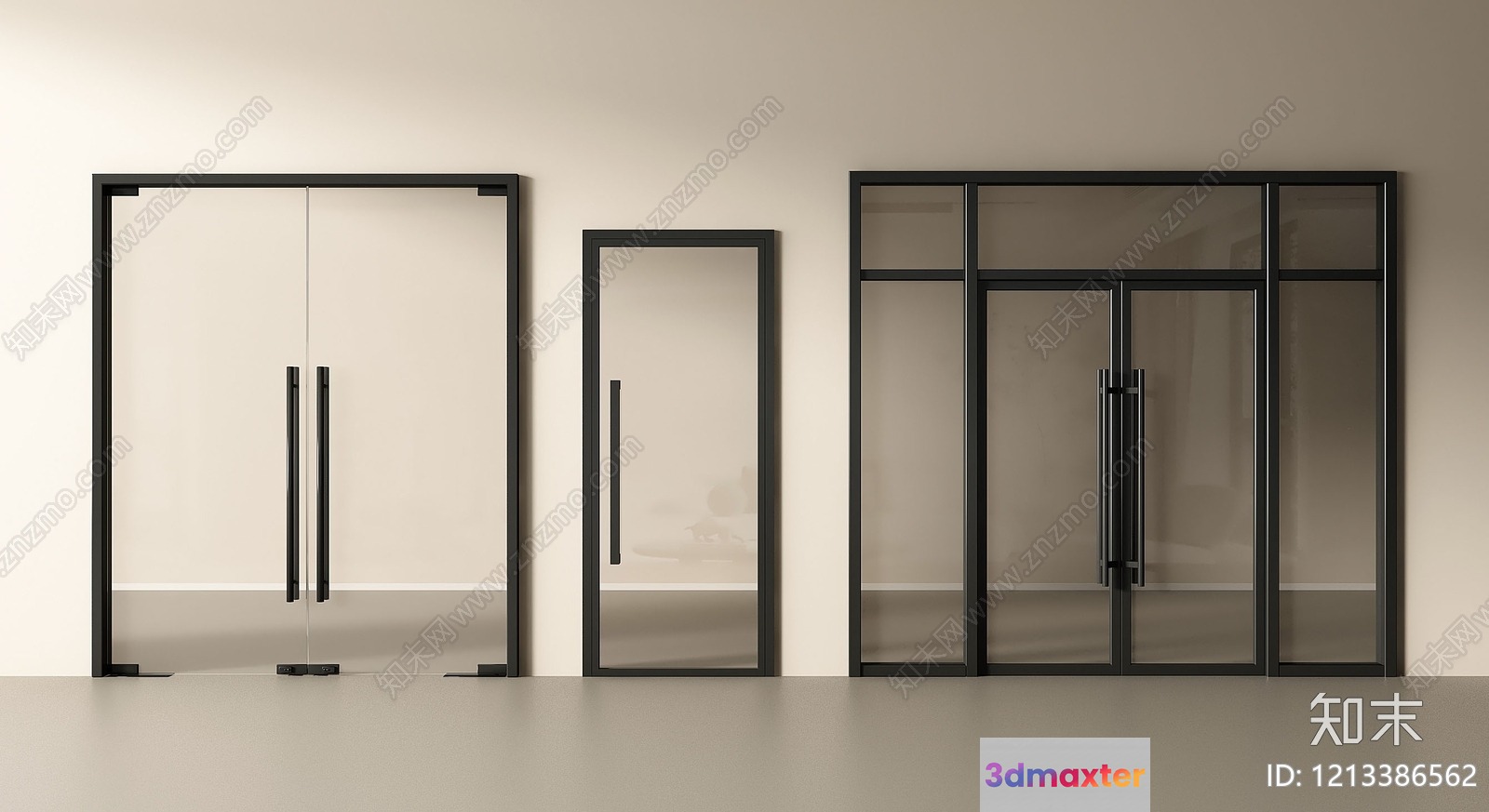 Modern Glass Doors 3D Model - 11594 - VRAY Render