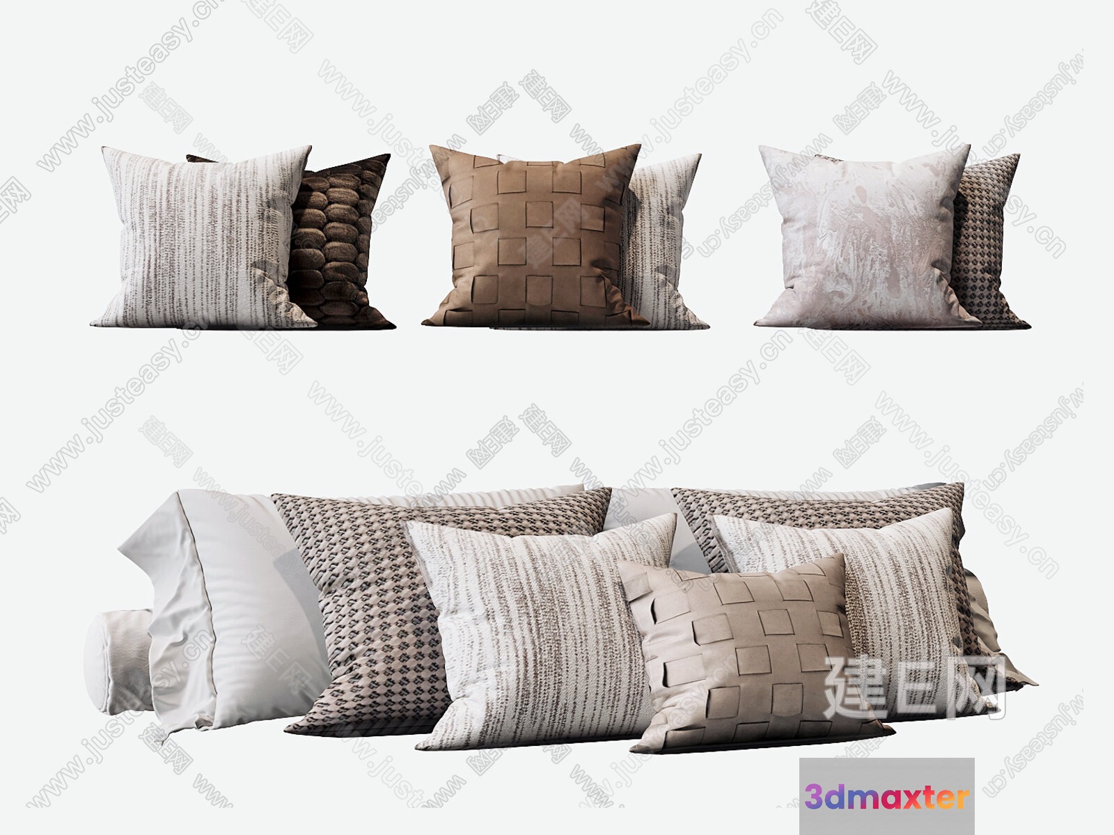Decorative Throw Pillows 3D Model - 7587 - VRAY Render