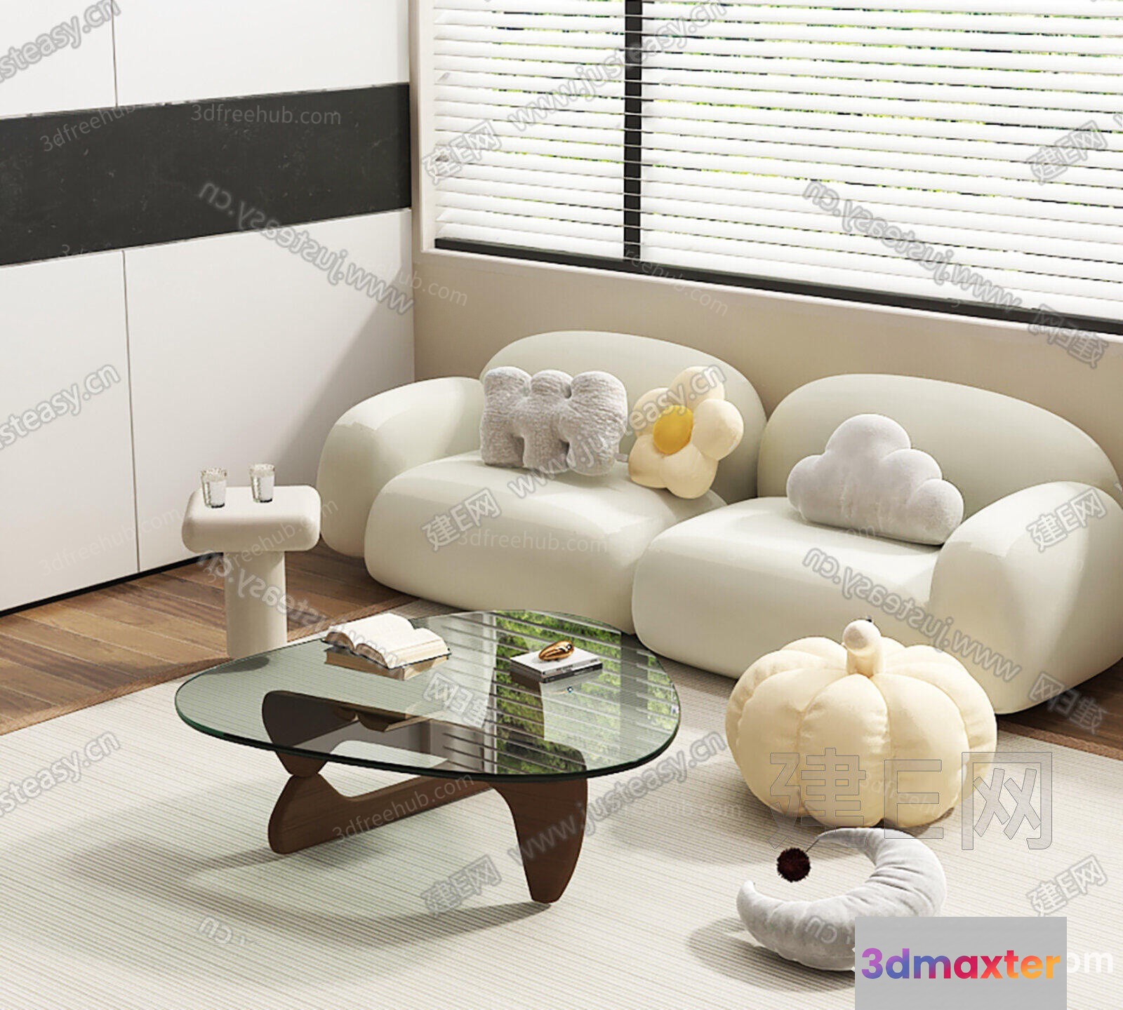 Modern Living Room 3D Model - 18557 - VRAY Render