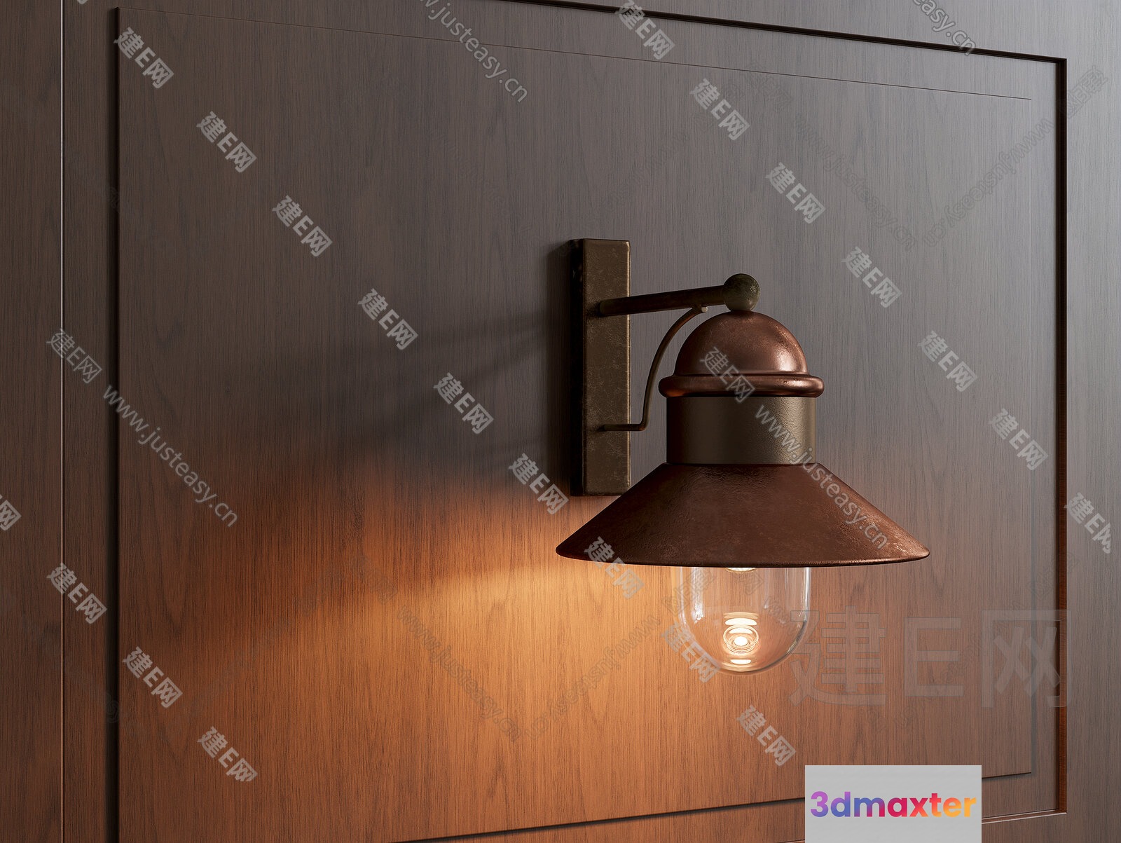 The Image Features A Copper-Colored Light Fixture 3D Model - 2671 - VRAY Render