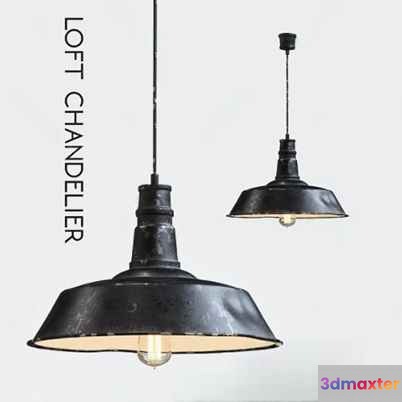 Black Metal Chandelier 3D Model - 3674 - VRAY Render
