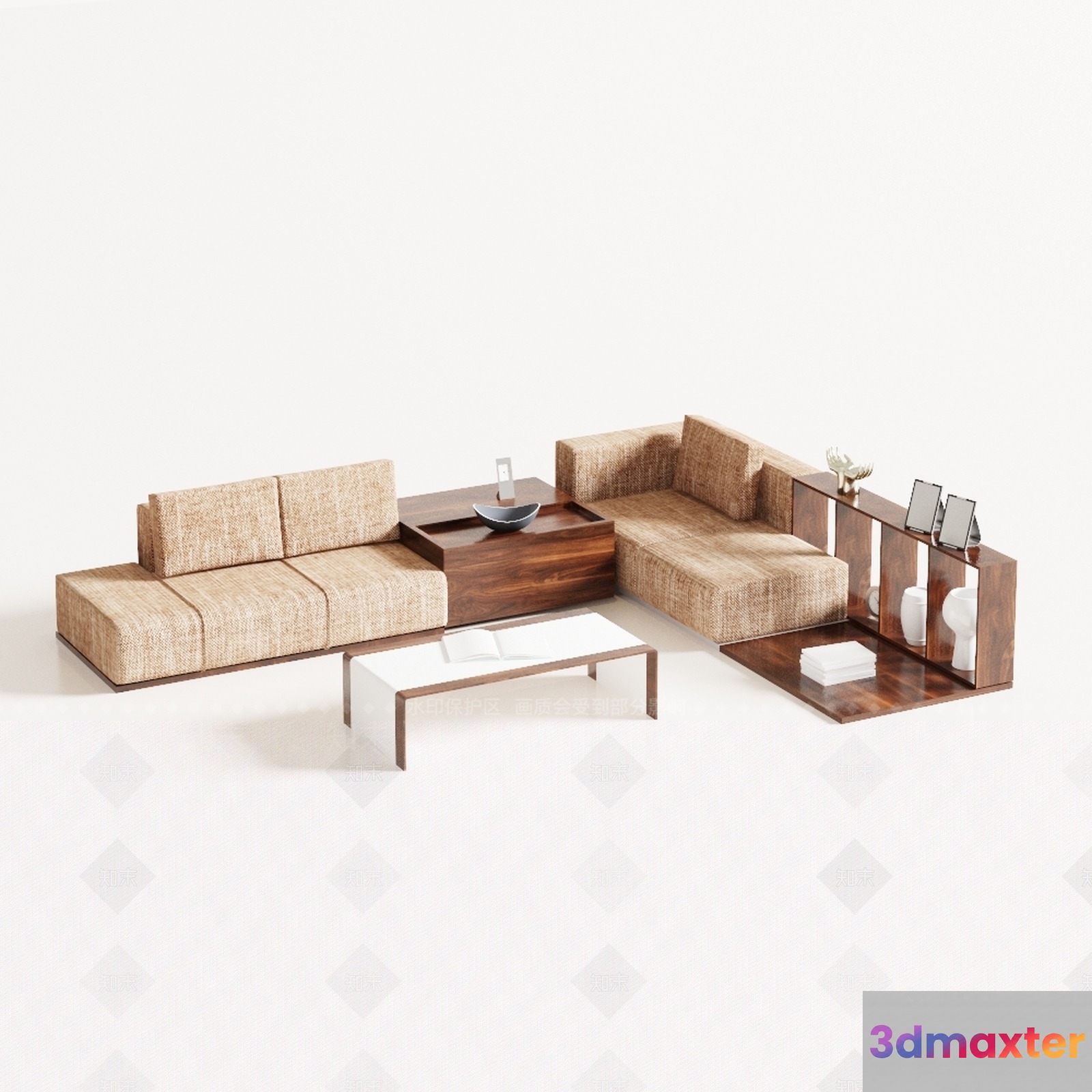 A Beige Couch 3D Model - 11885 - VRAY Render