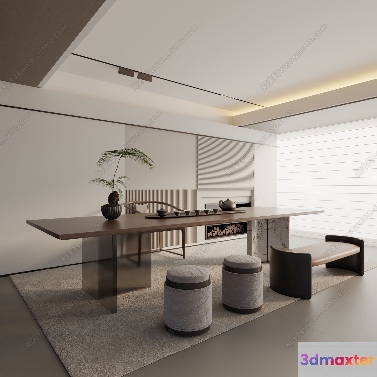 Modern Dining Room 3D Model - 6795 - VRAY Render