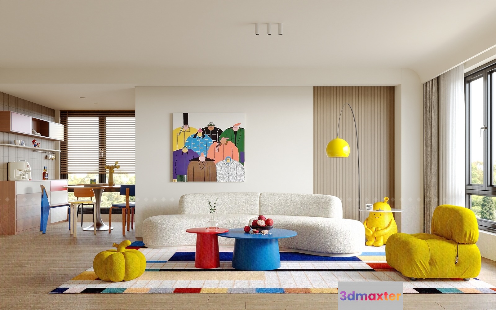 Modern Living Room 3D Model - 8760 - CORONA Render