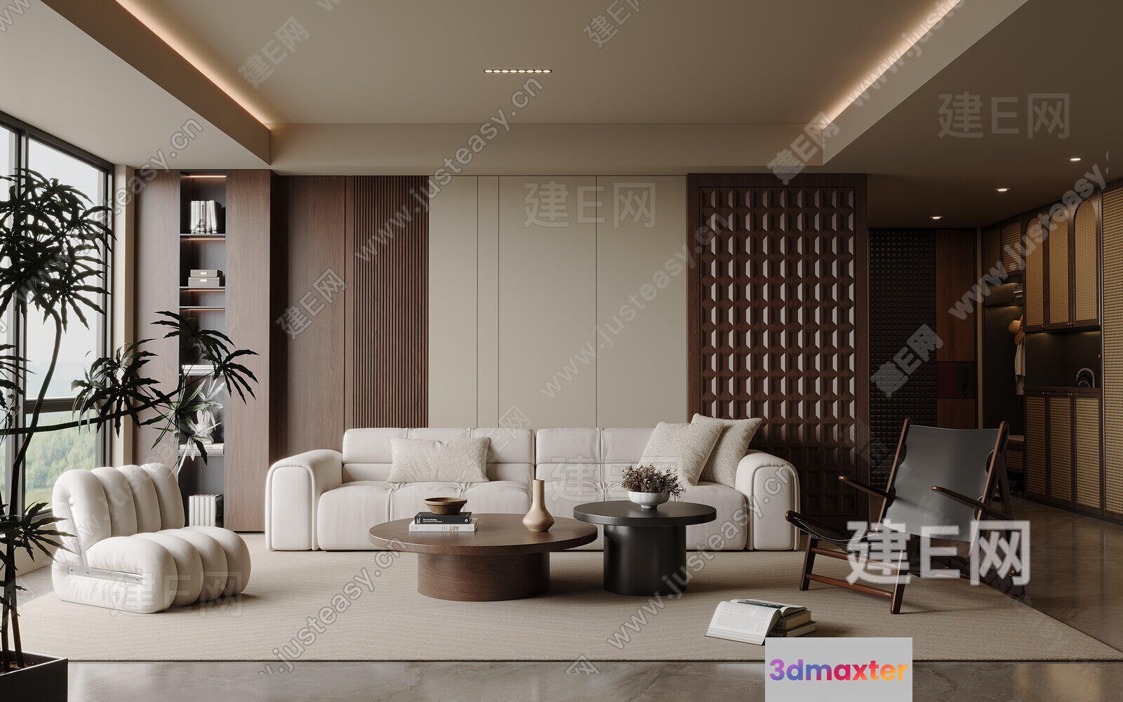 Modern Living Room 3D Model - 12415 - VRAY Render