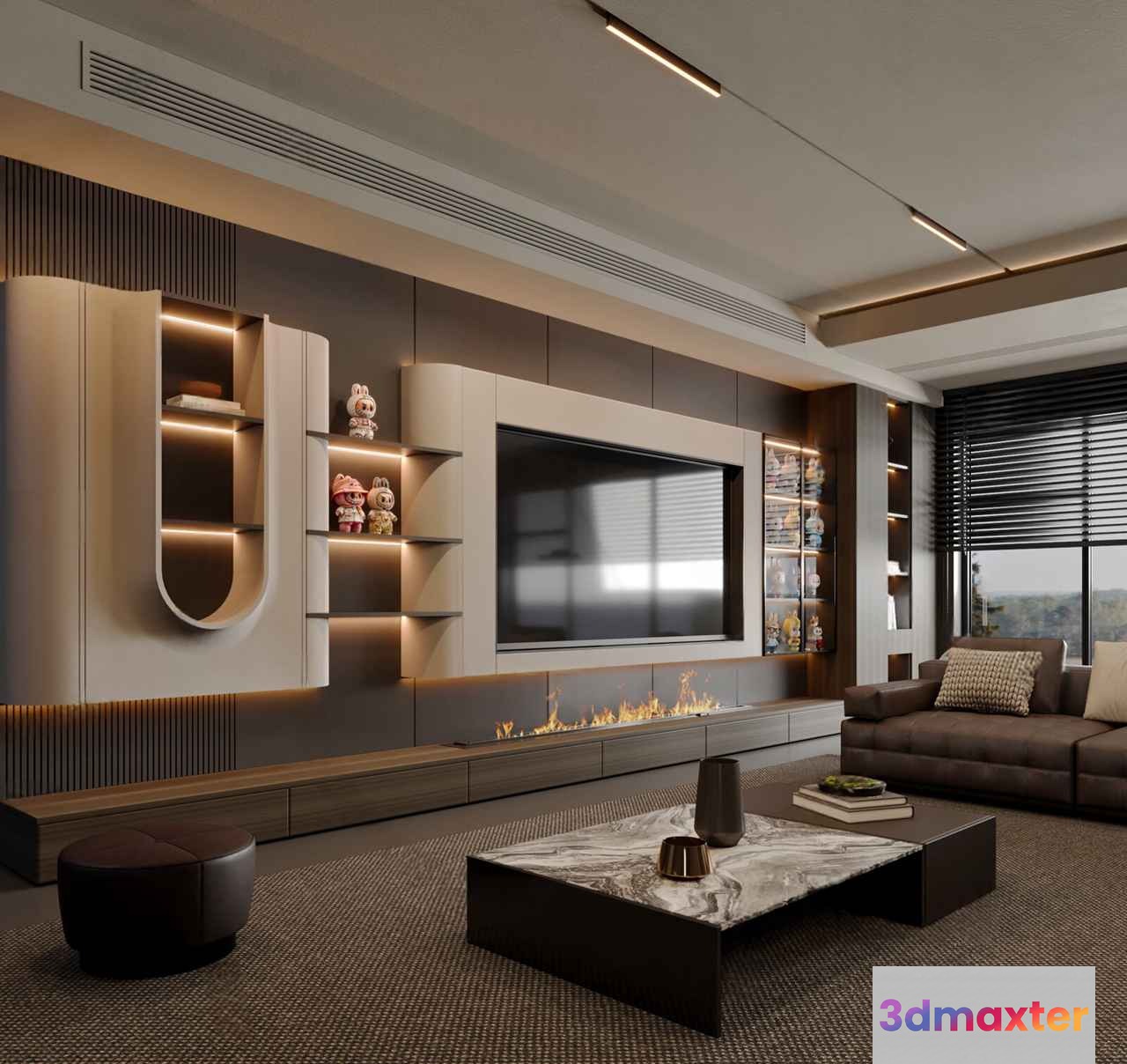 Modern Living Room 3D Model - 12625 - CORONA Render