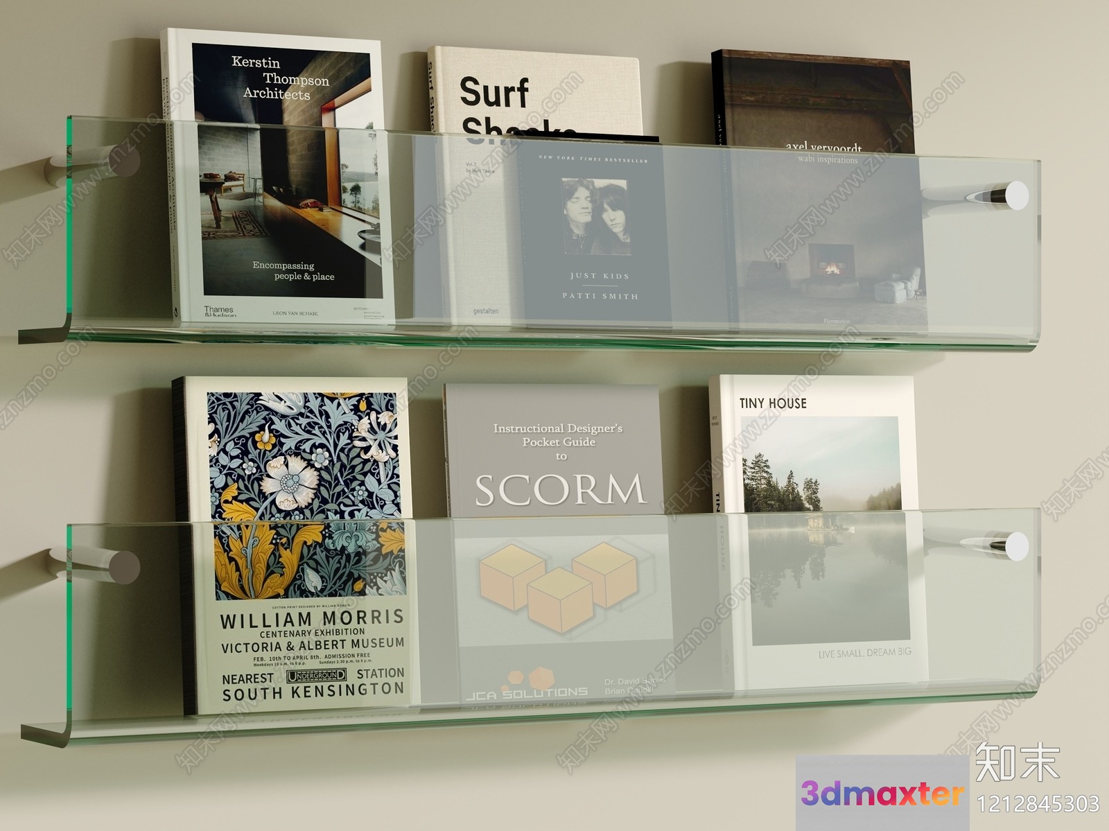 Glass Bookshelves 3D Model - 4715 - VRAY Render