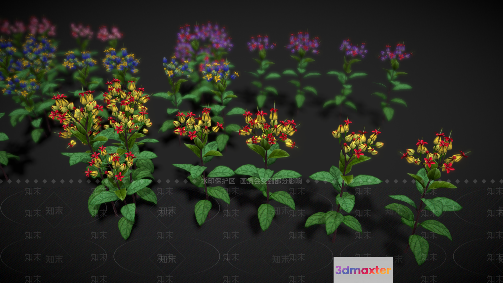 A Garden Of Flowers 3D Model - 18374 - VRAY Render