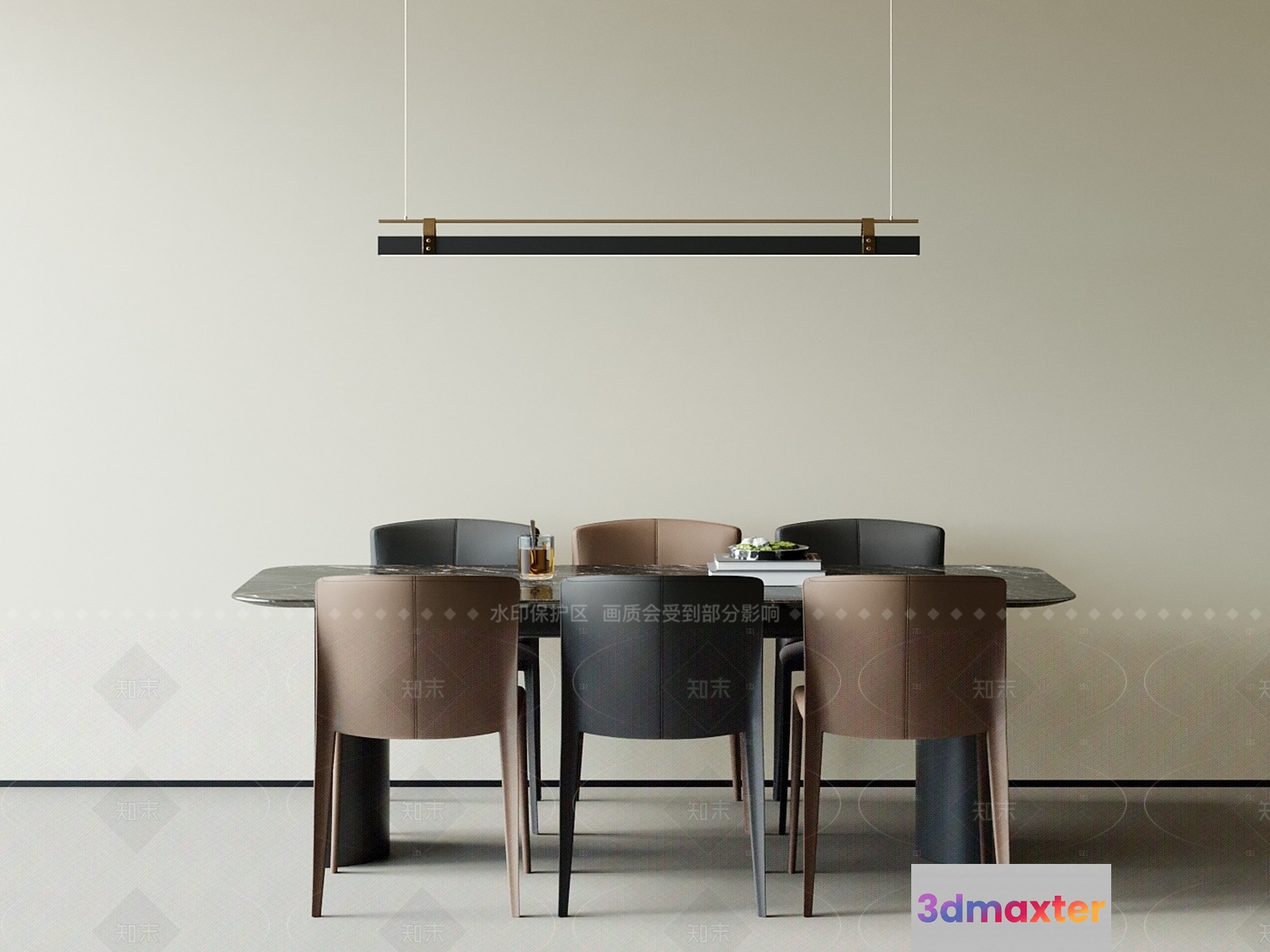 A Modern Dining Table 3D Model - 192 - VRAY Render