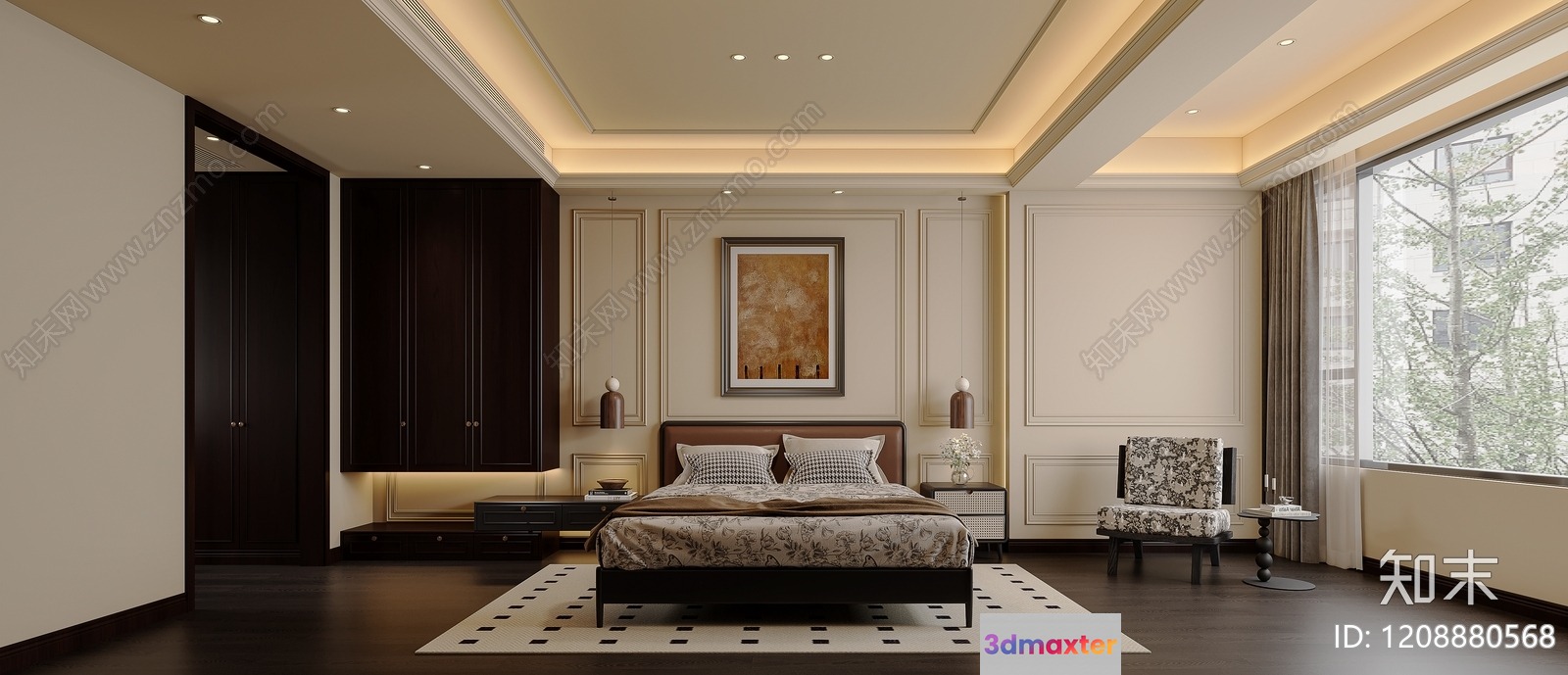 Cozy Modern Bedroom 3D Model - 4707 - VRAY Render