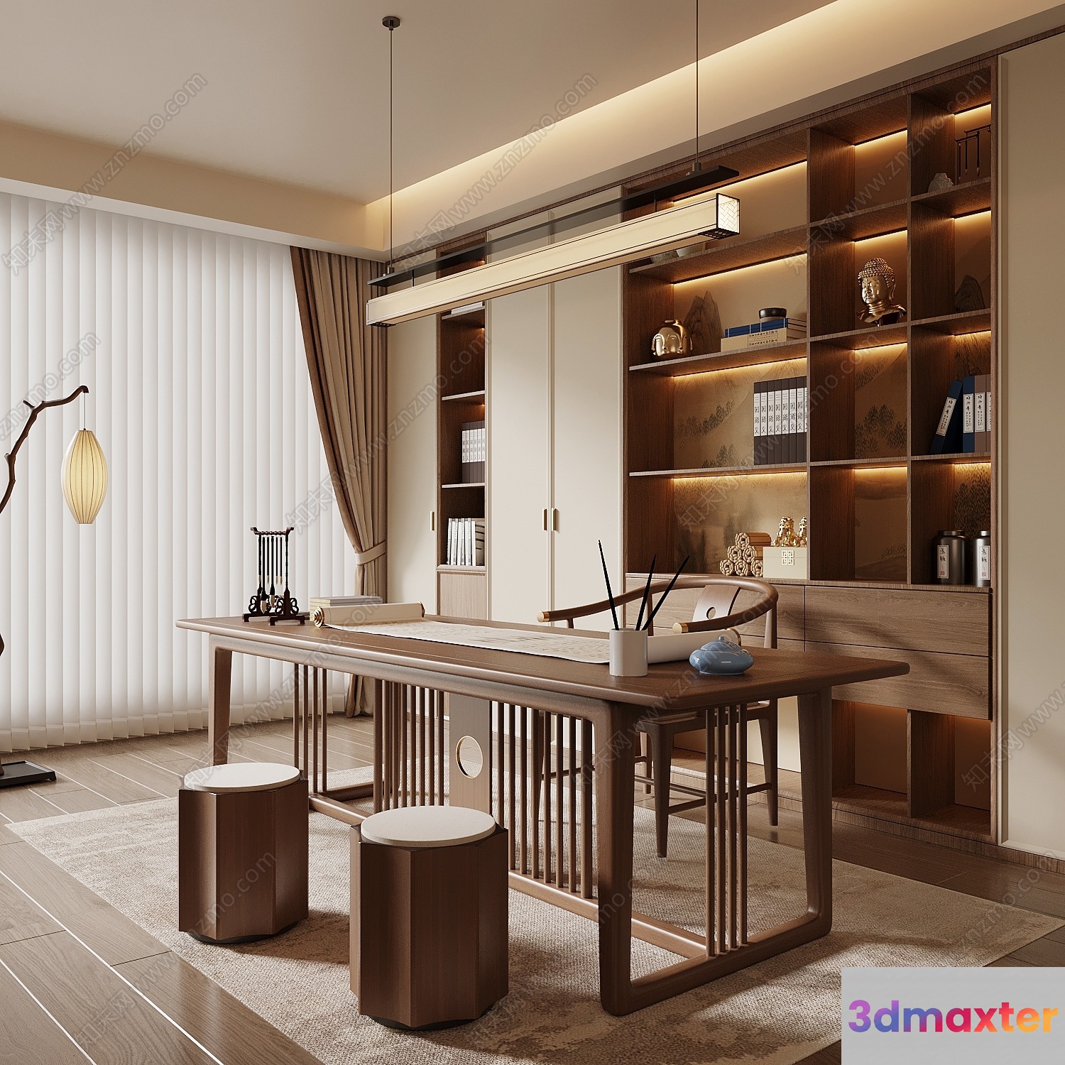 A Home Office 3D Model - 10648 - VRAY Render