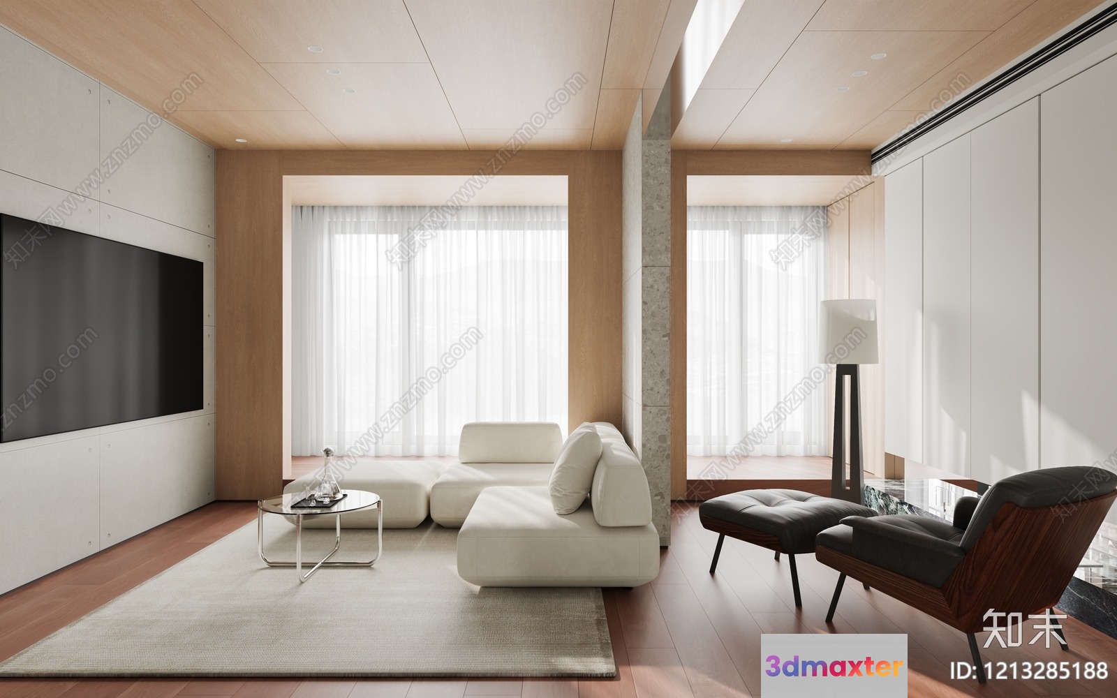 Modern Living Room 3D Model - 6319 - VRAY Render