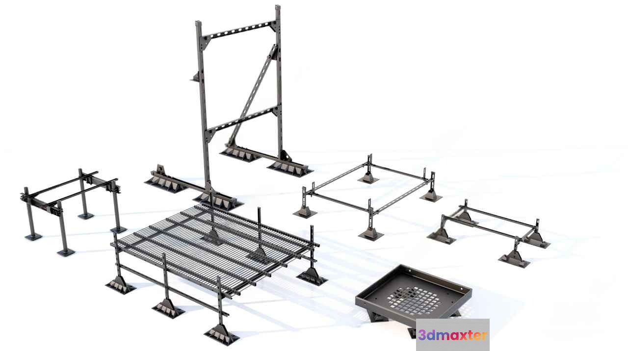Industrial Metal Structures 3D Model - 18620 - VRAY Render