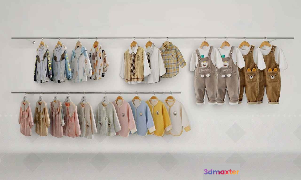 Child'S Clothing Rack 3D Model - 818 - VRAY Render