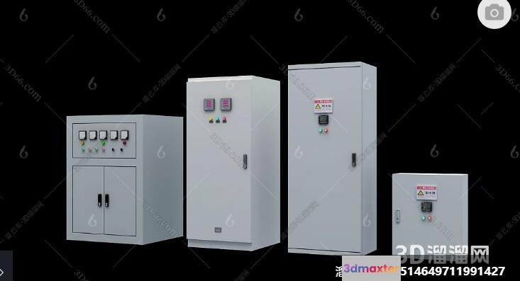 A White Electrical Panel 3D Model - 1166 - VRAY Render