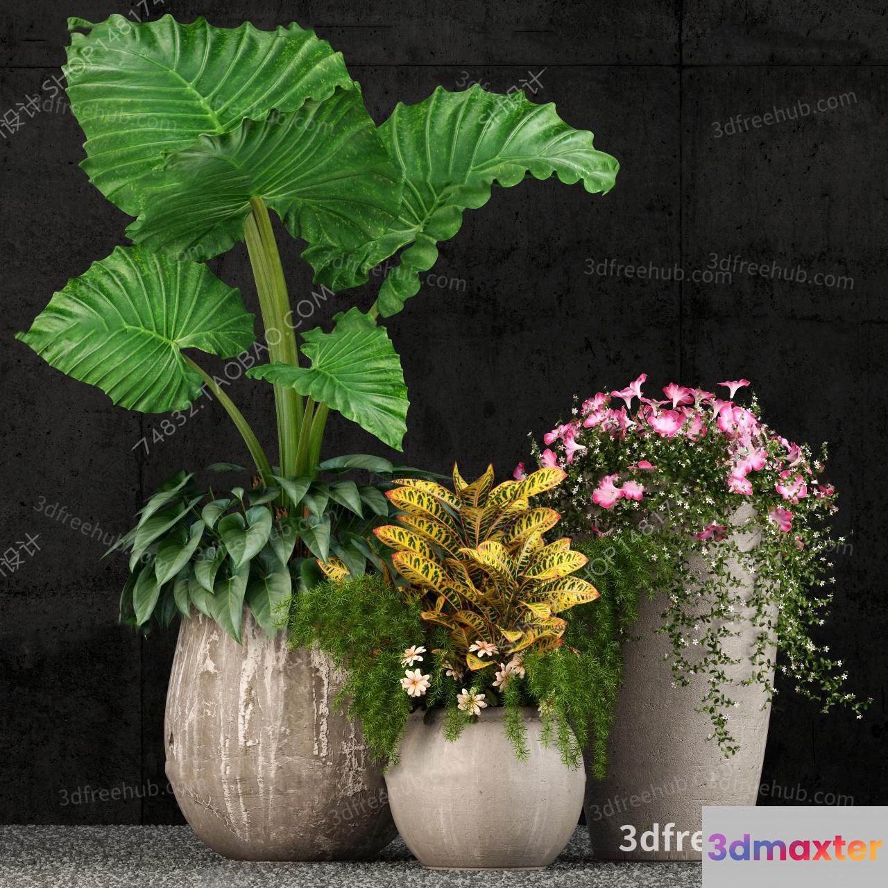 A Large Plant In A Pot 3D Model - 21505 - VRAY Render