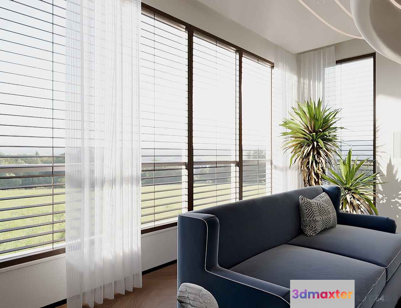 Modern Living Room 3D Model - 16972 - VRAY Render