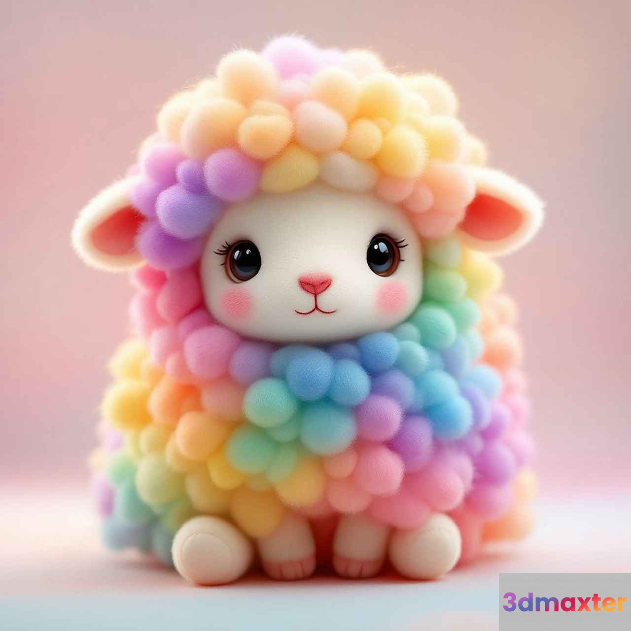 A Cute Cartoon Sheep 3D Model - 7339 - VRAY Render