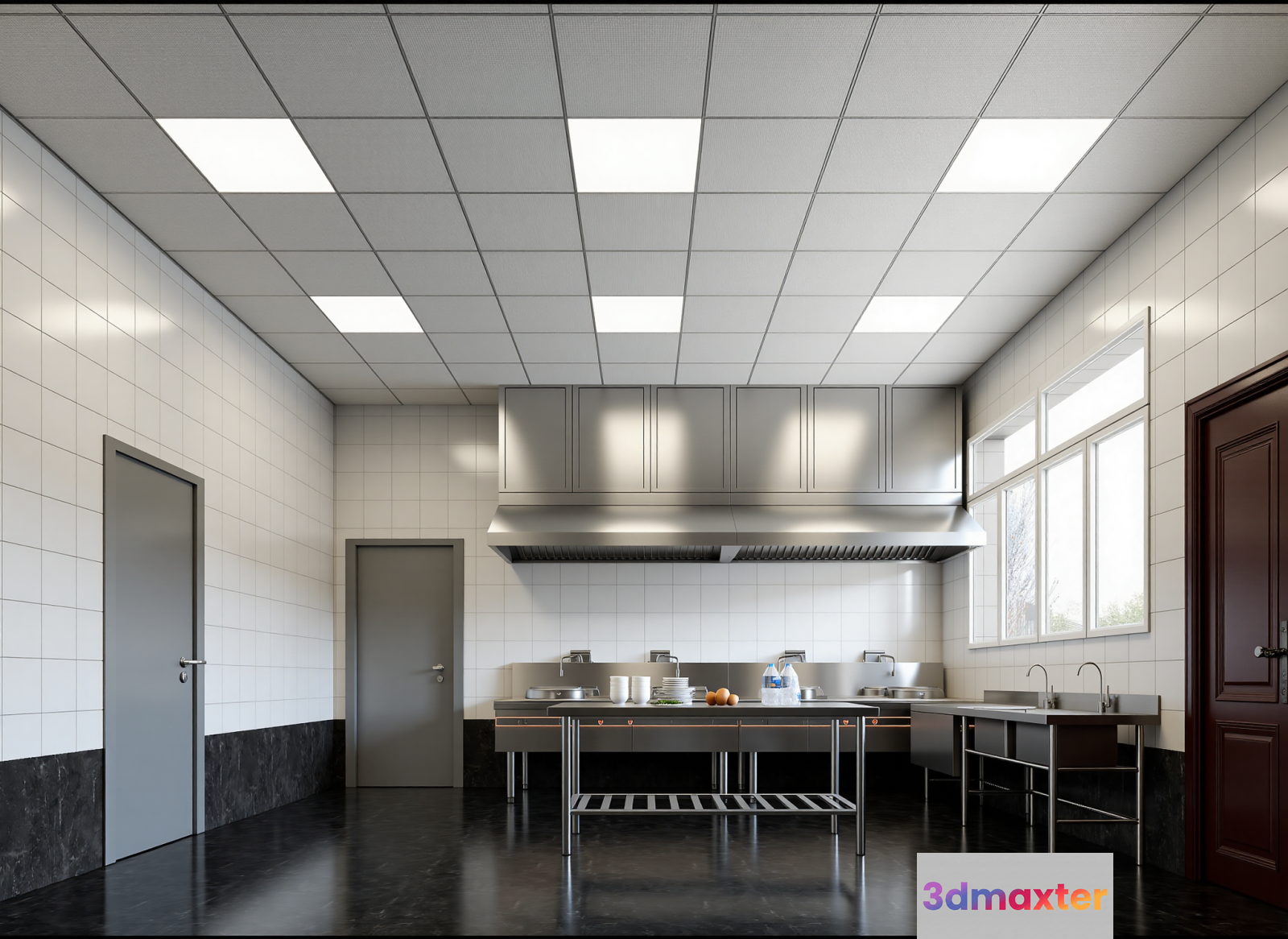 Stainless Steel Kitchen 3D Model - 10428 - VRAY Render