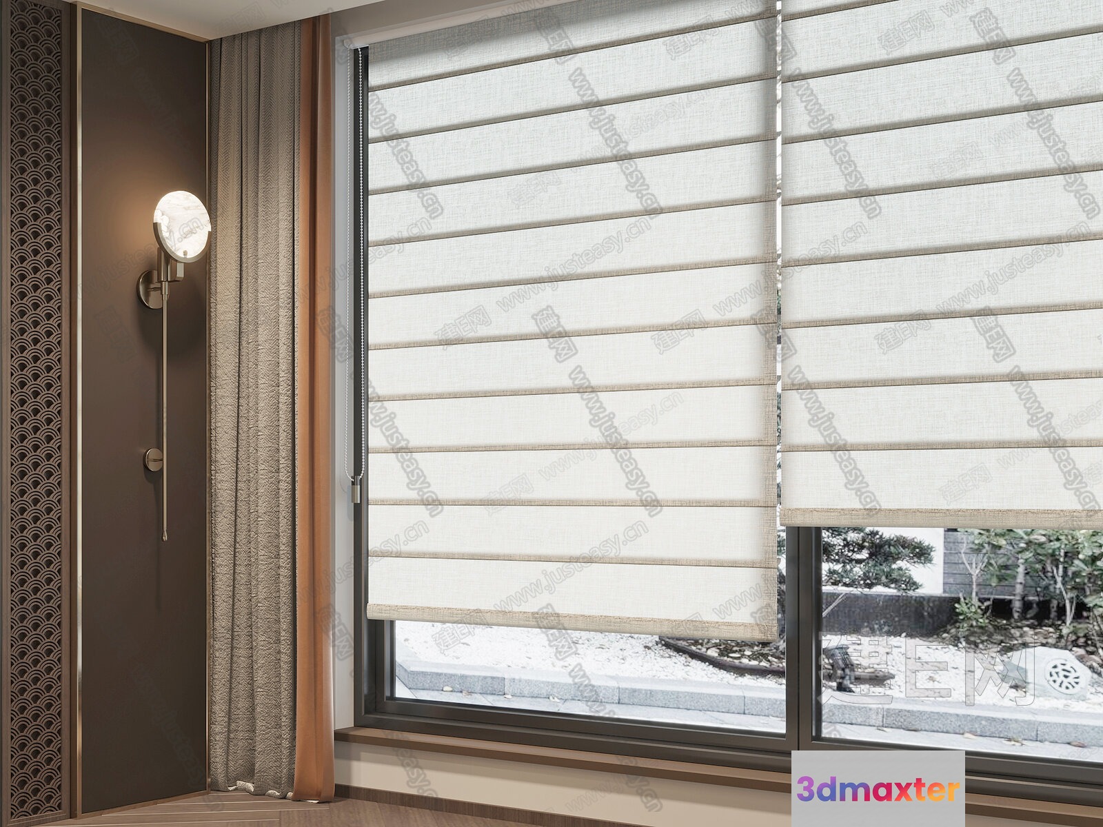 A Large Window With Blinds 3D Model - 20312 - CORONA Render