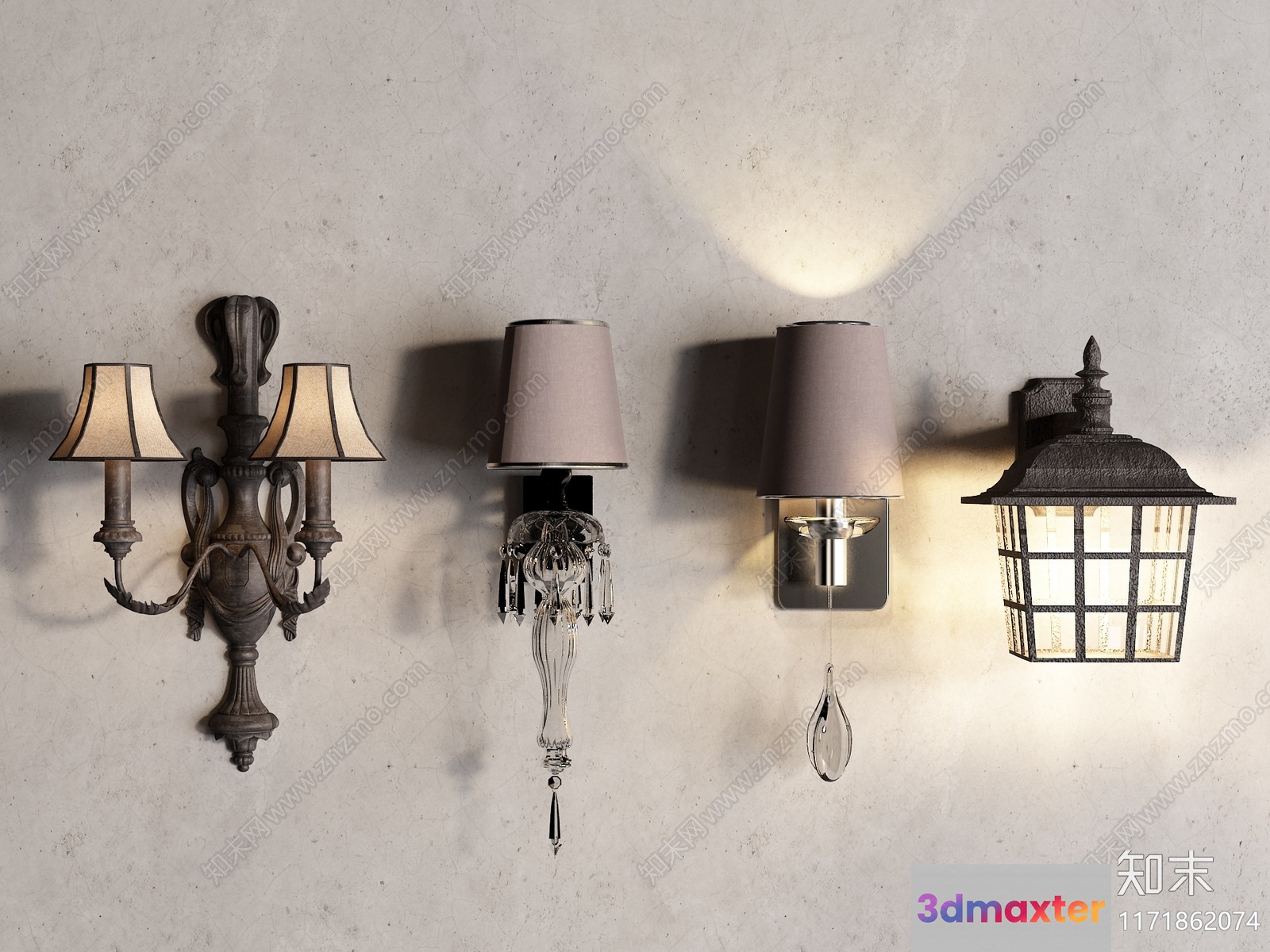 Gold Light Fixture 3D Model - 4906 - VRAY Render