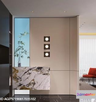 Modern Living Room 3D Model - 12314 - CORONA Render