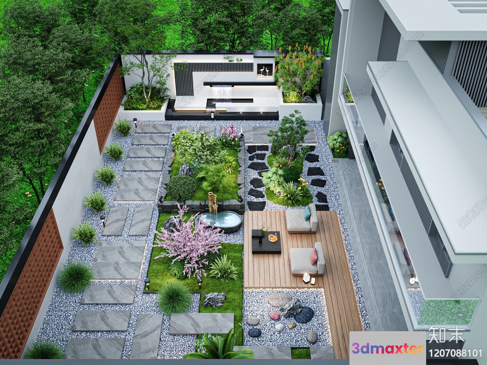 Modern Outdoor Patio 3D Model - 6893 - VRAY Render