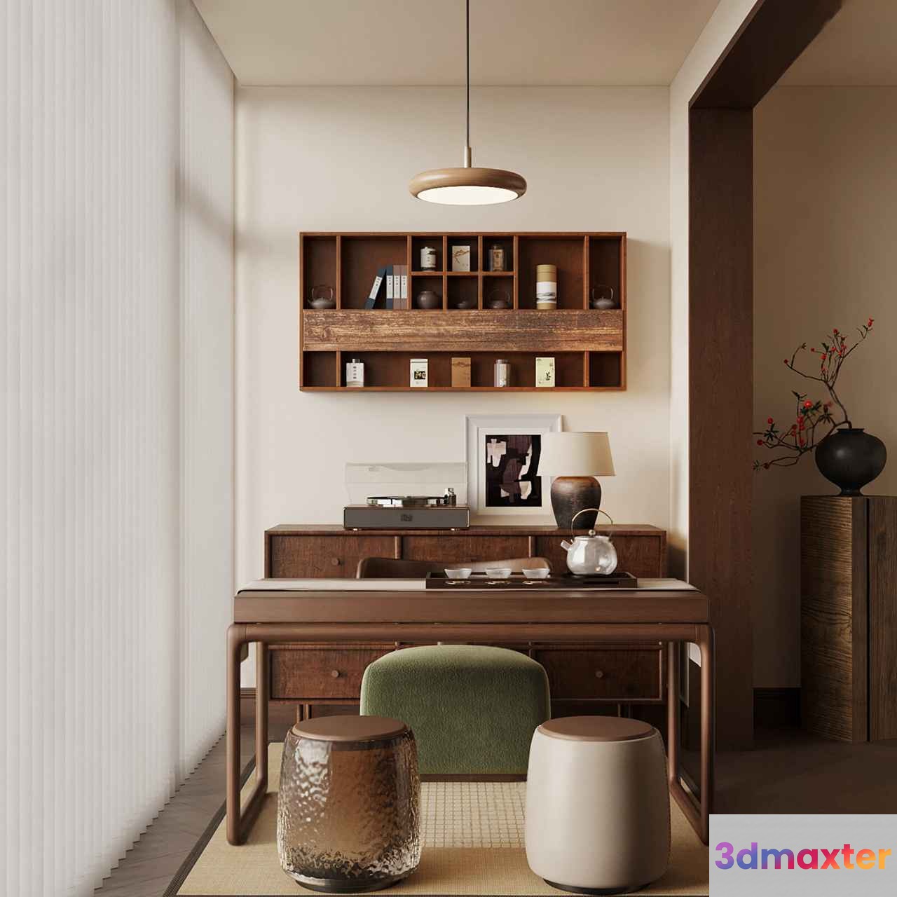 Wooden Desk 3D Model - 4854 - VRAY Render