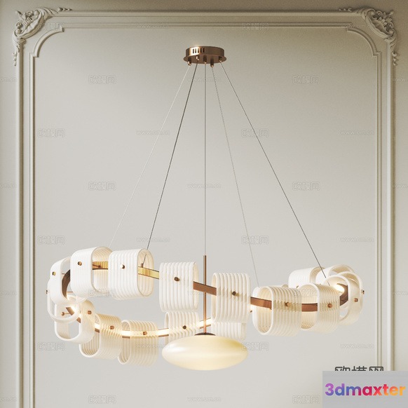 Gold Light Fixture 3D Model - 14929 - VRAY Render