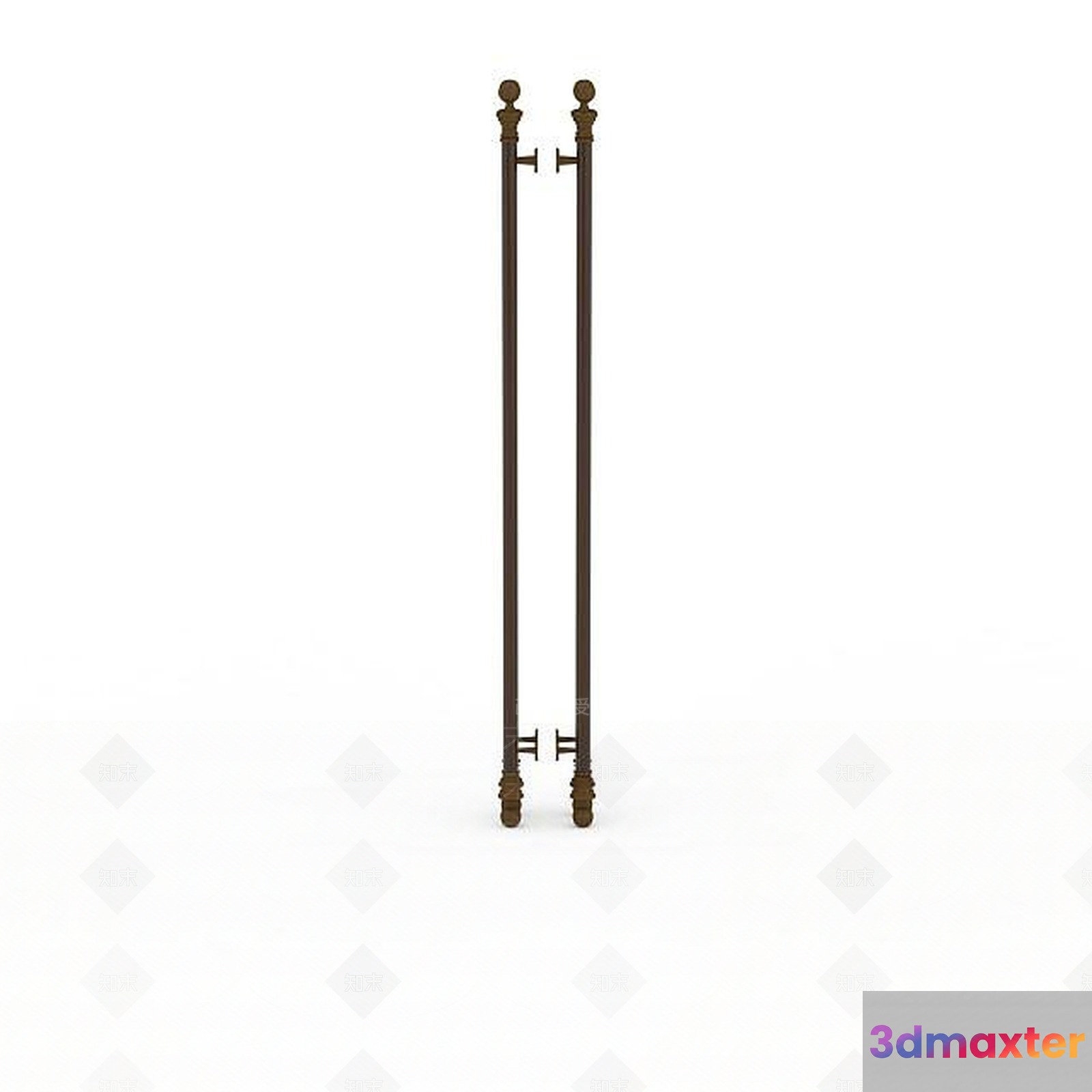 Tall Metal Poles With Decorative Knobs 3D Model - 18872 - VRAY Render
