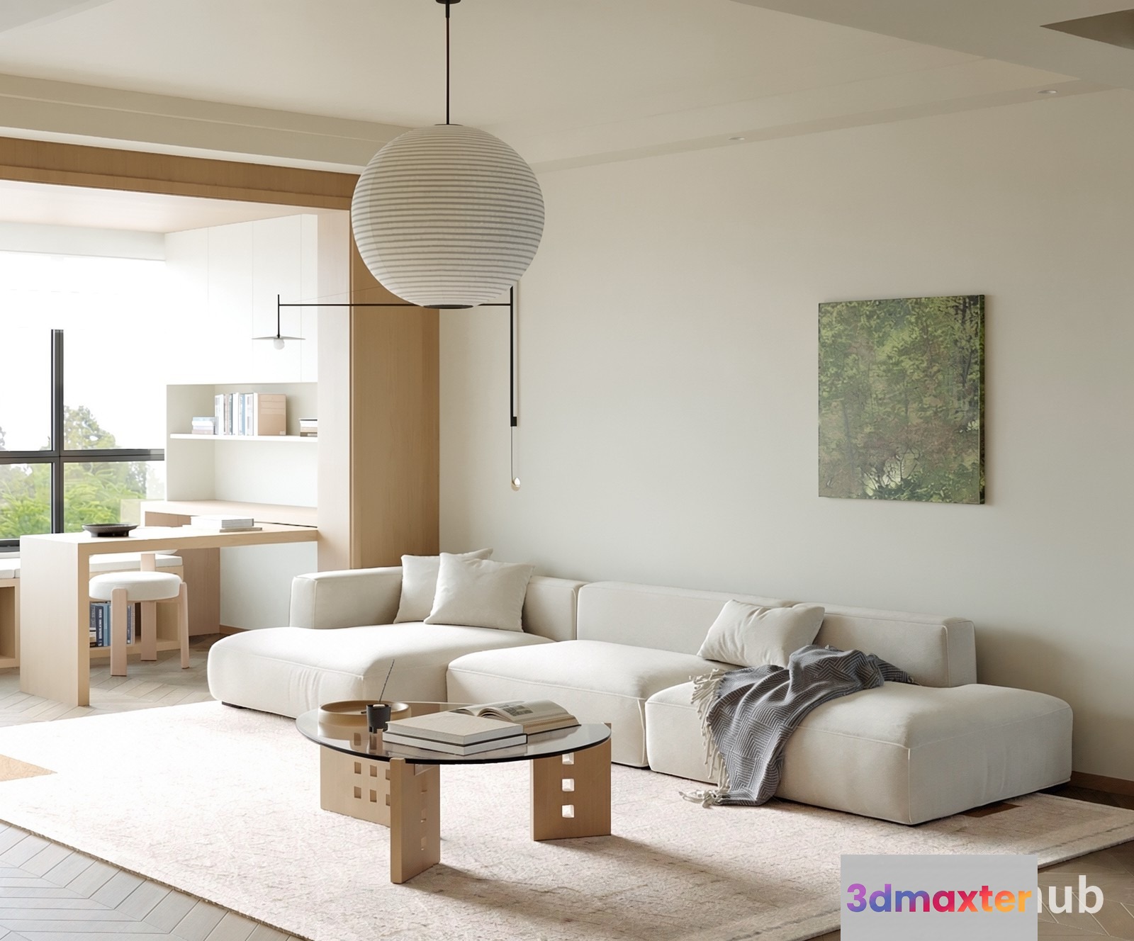 Modern Living Room 3D Model - 21800 - VRAY Render