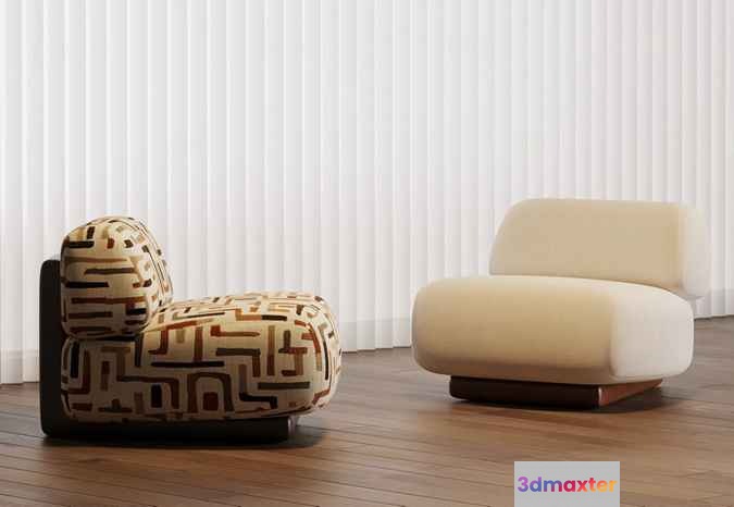 Modern Lounge Chairs 3D Model - 4594 - VRAY Render