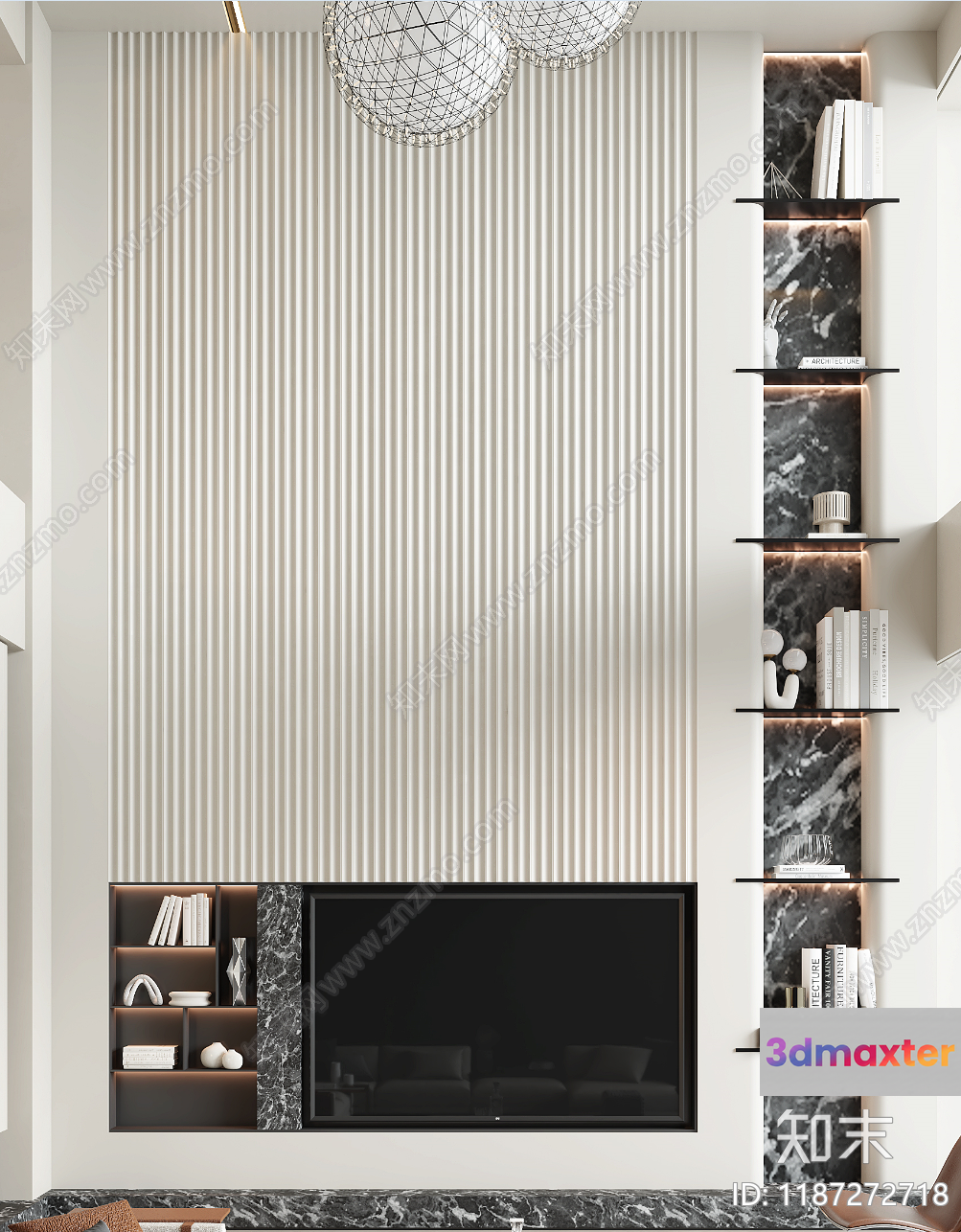 Modern Living Room 3D Model - 3810 - VRAY Render