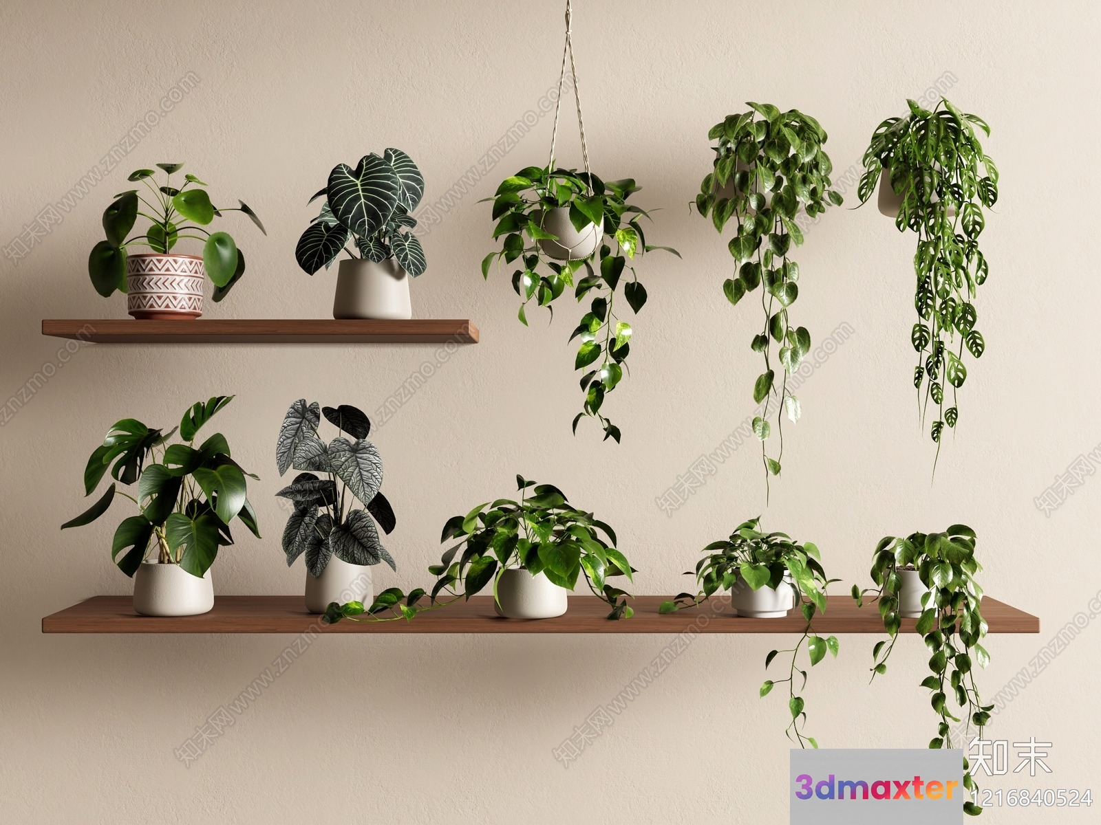 Wooden Floating Shelves 3D Model - 15808 - VRAY Render