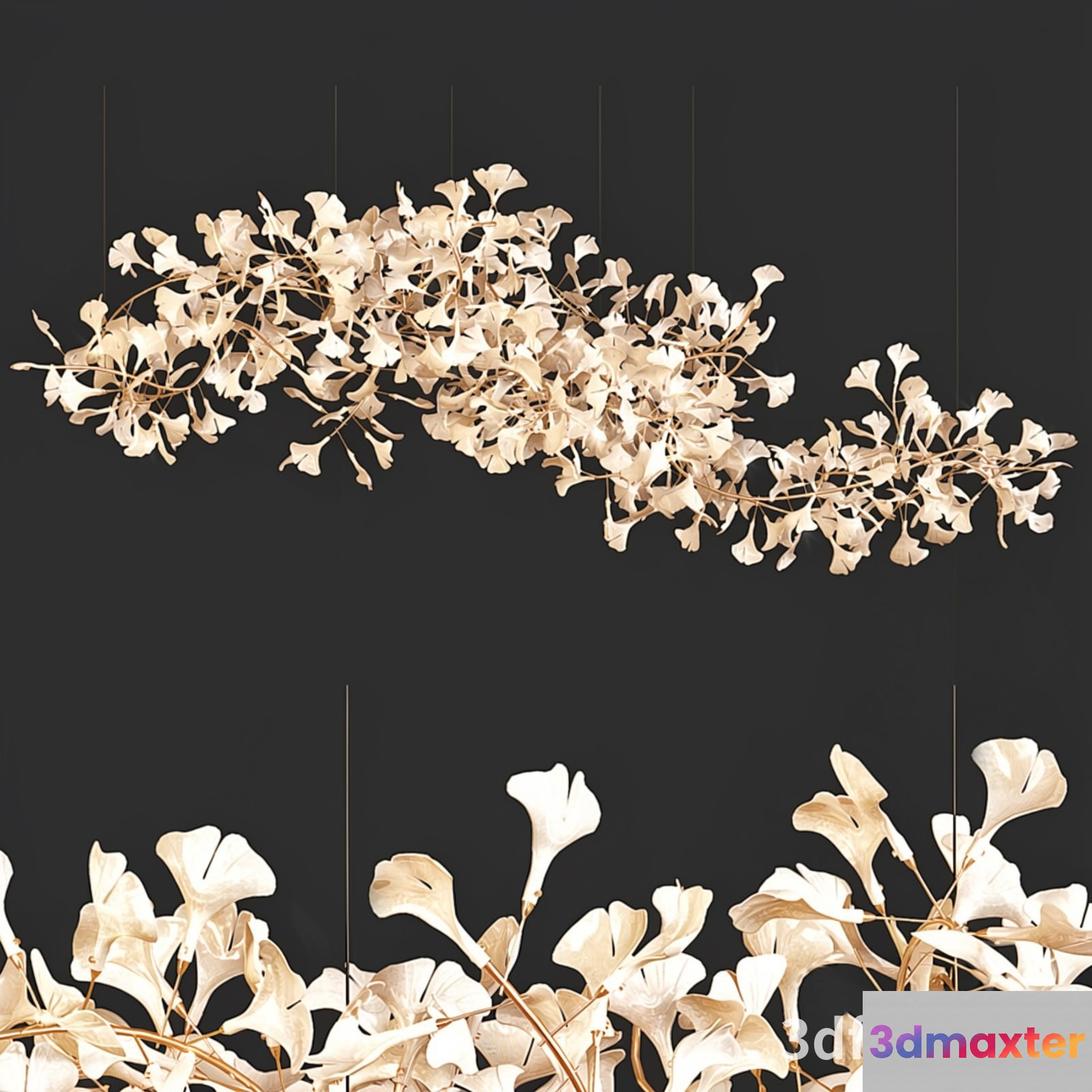 Gold Light Fixture 3D Model - 19417 - VRAY Render