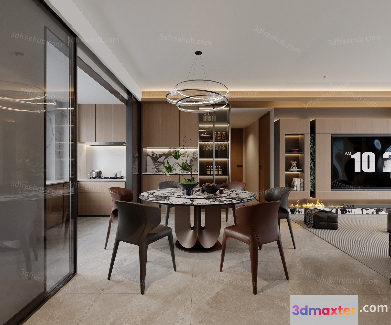 Modern Living Room 3D Model - 21998 - VRAY Render