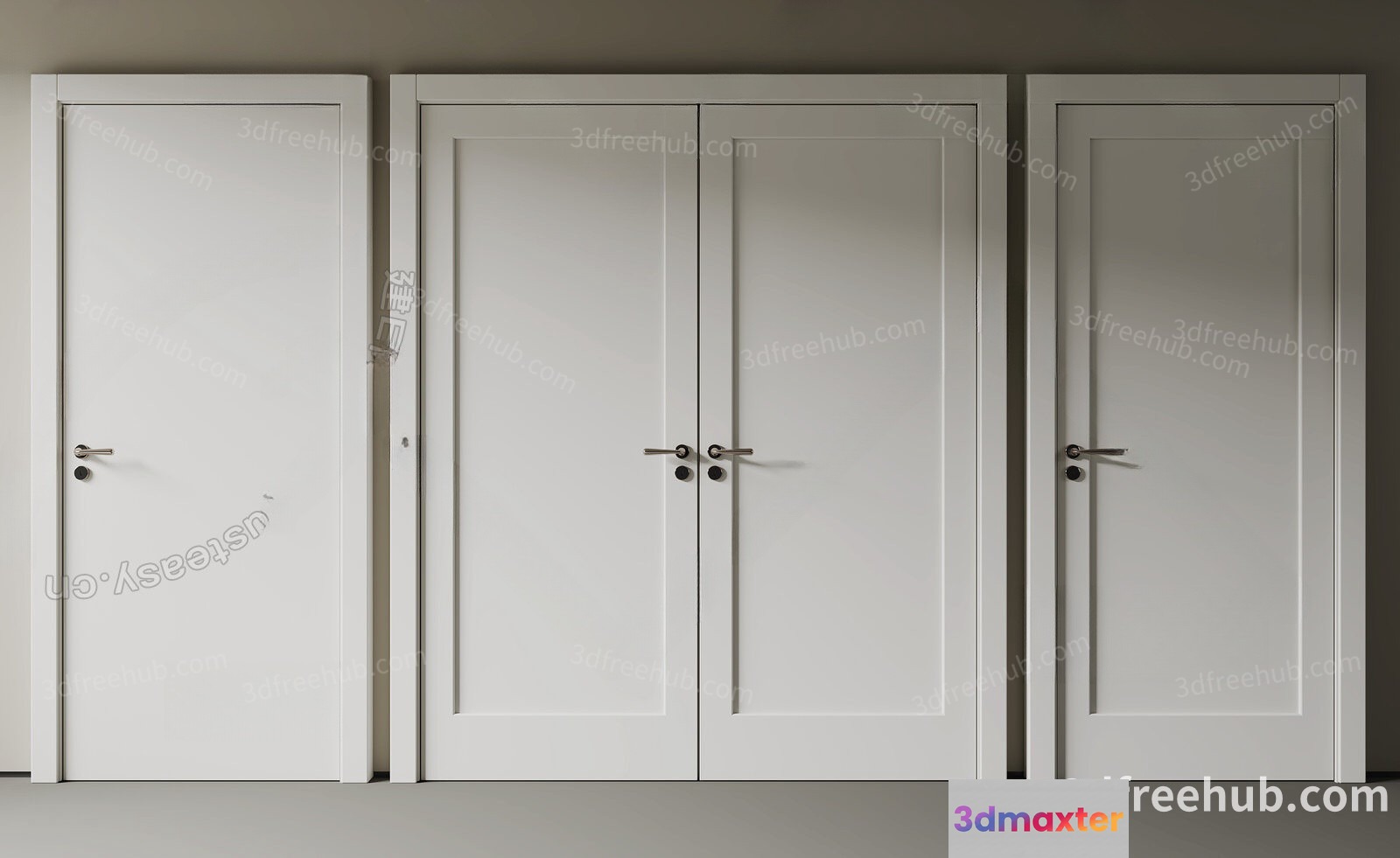 White Doors 3D Model - 19328 - VRAY Render