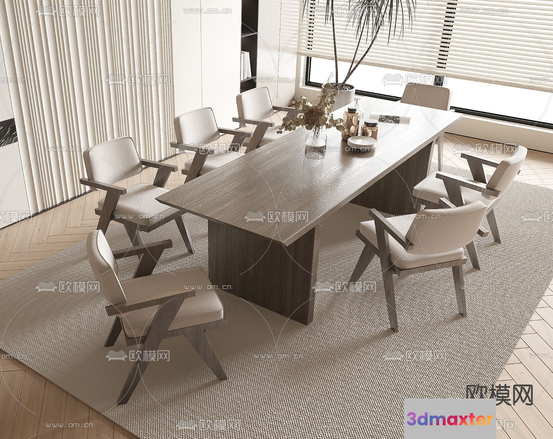 Modern Office Space 3D Model - 4902 - VRAY Render