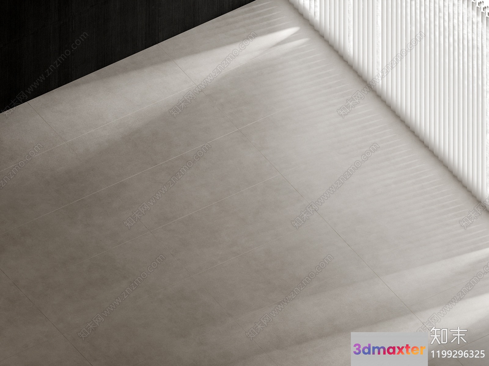 A White Floor With A Shadow 3D Model - 14592 - VRAY Render