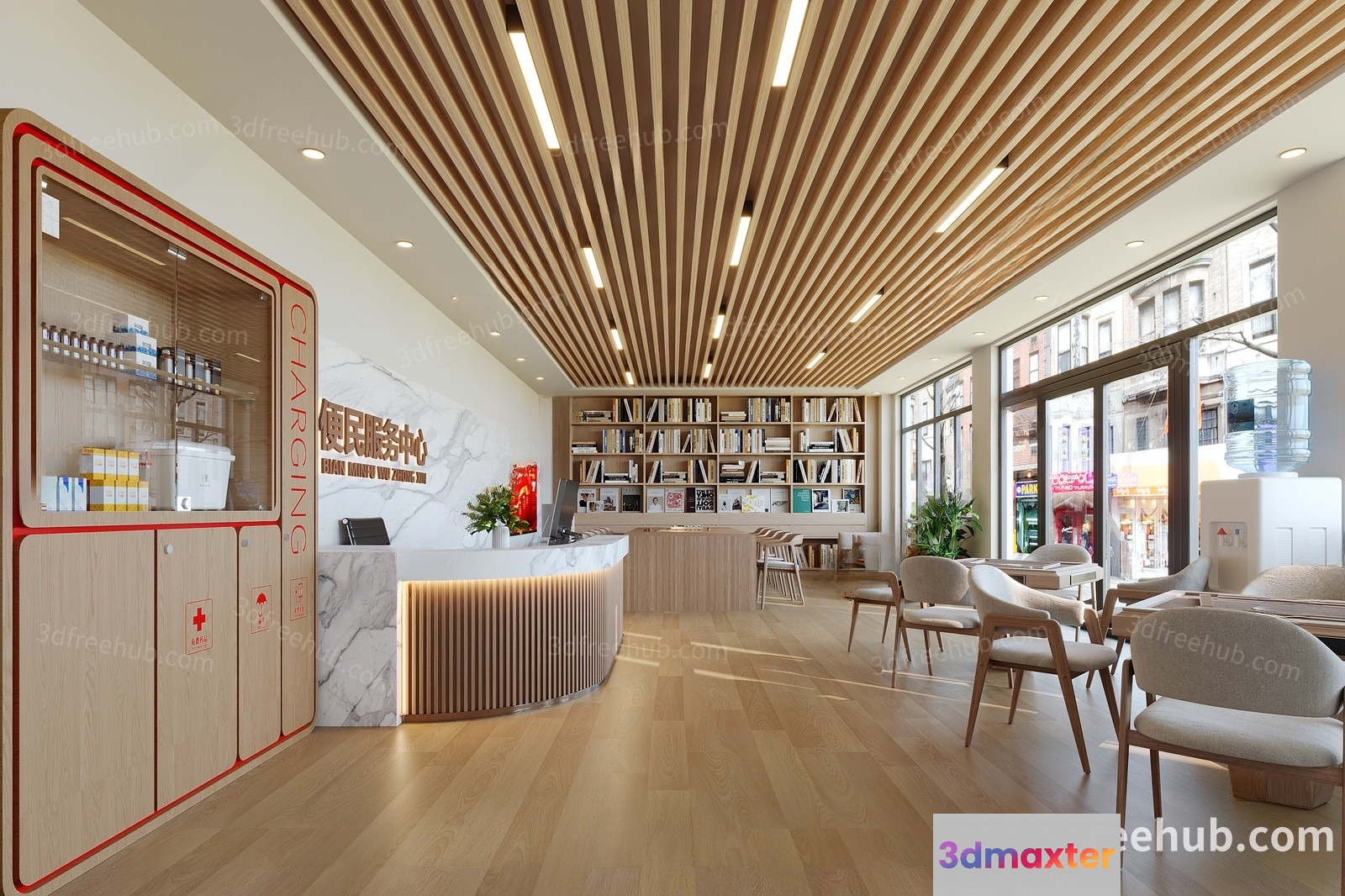 Modern Office Space 3D Model - 18702 - VRAY Render